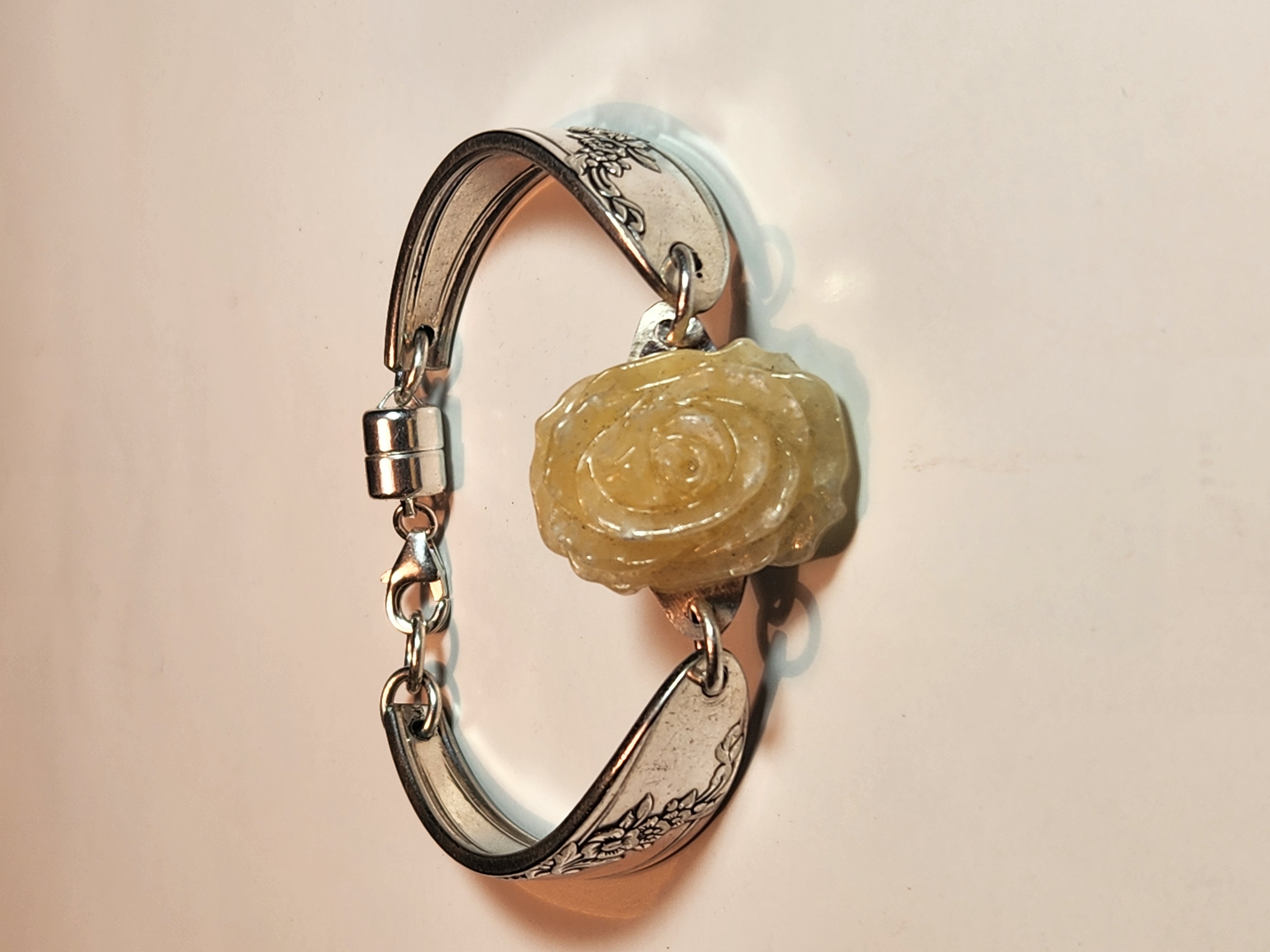 Queen Bess Yellow Jade Rose Bracelet | Protection & Emotional Balance