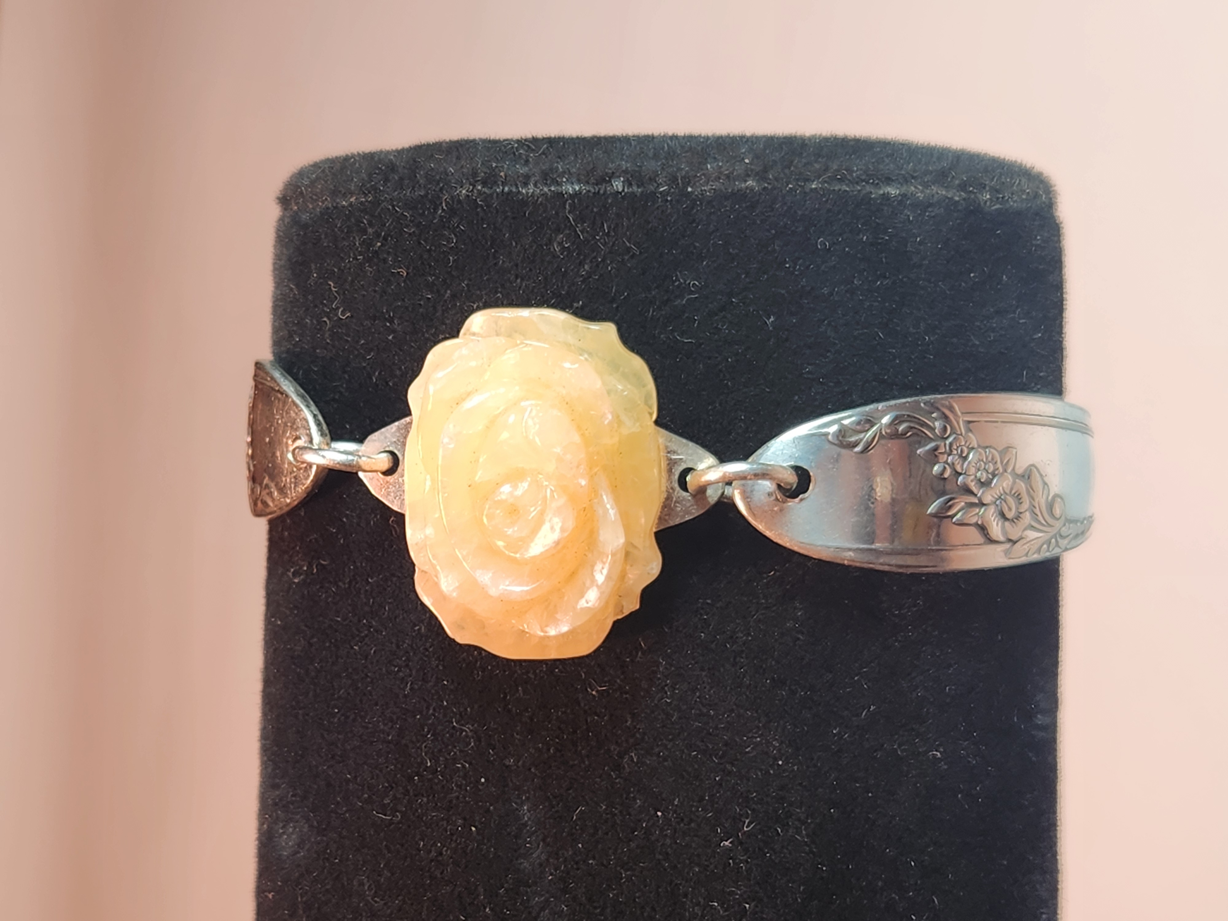 Queen Bess Yellow Jade Rose Bracelet | Protection & Emotional Balance