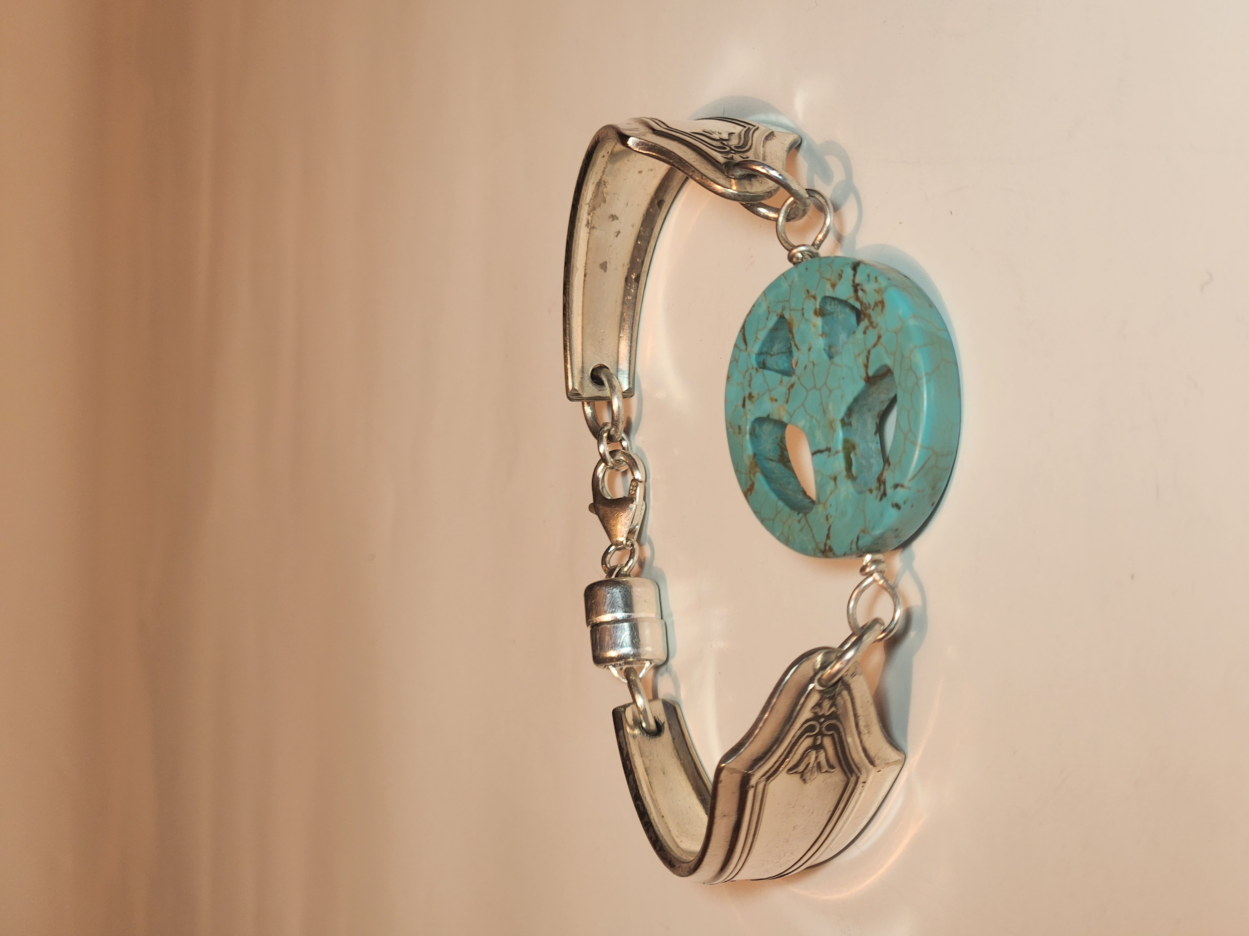 Magnesite Piece Sign Bracelet | Upcycled Silverware Jewelry | Calm & Clarity