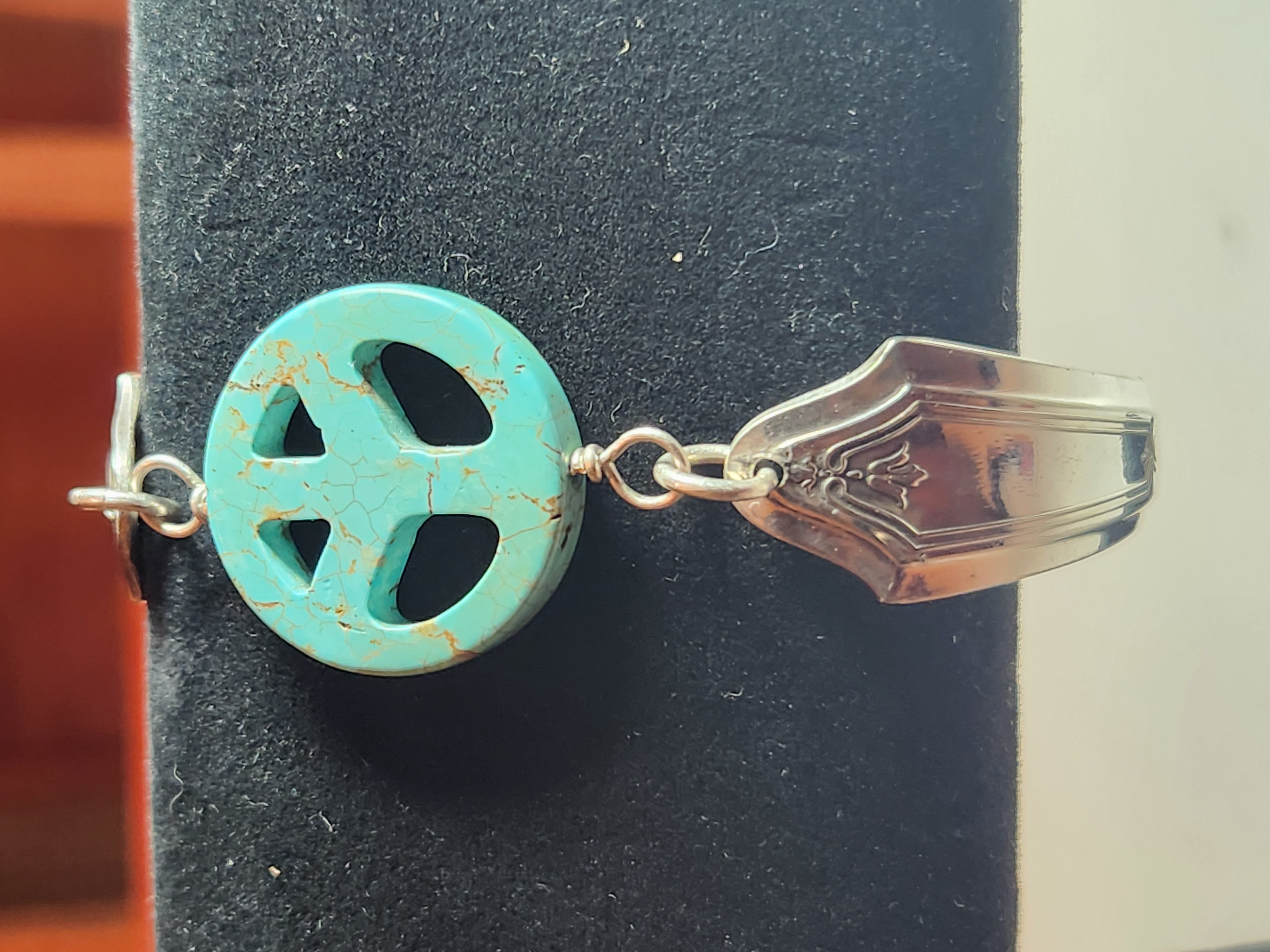 Magnesite Piece Sign Bracelet | Upcycled Silverware Jewelry | Calm & Clarity
