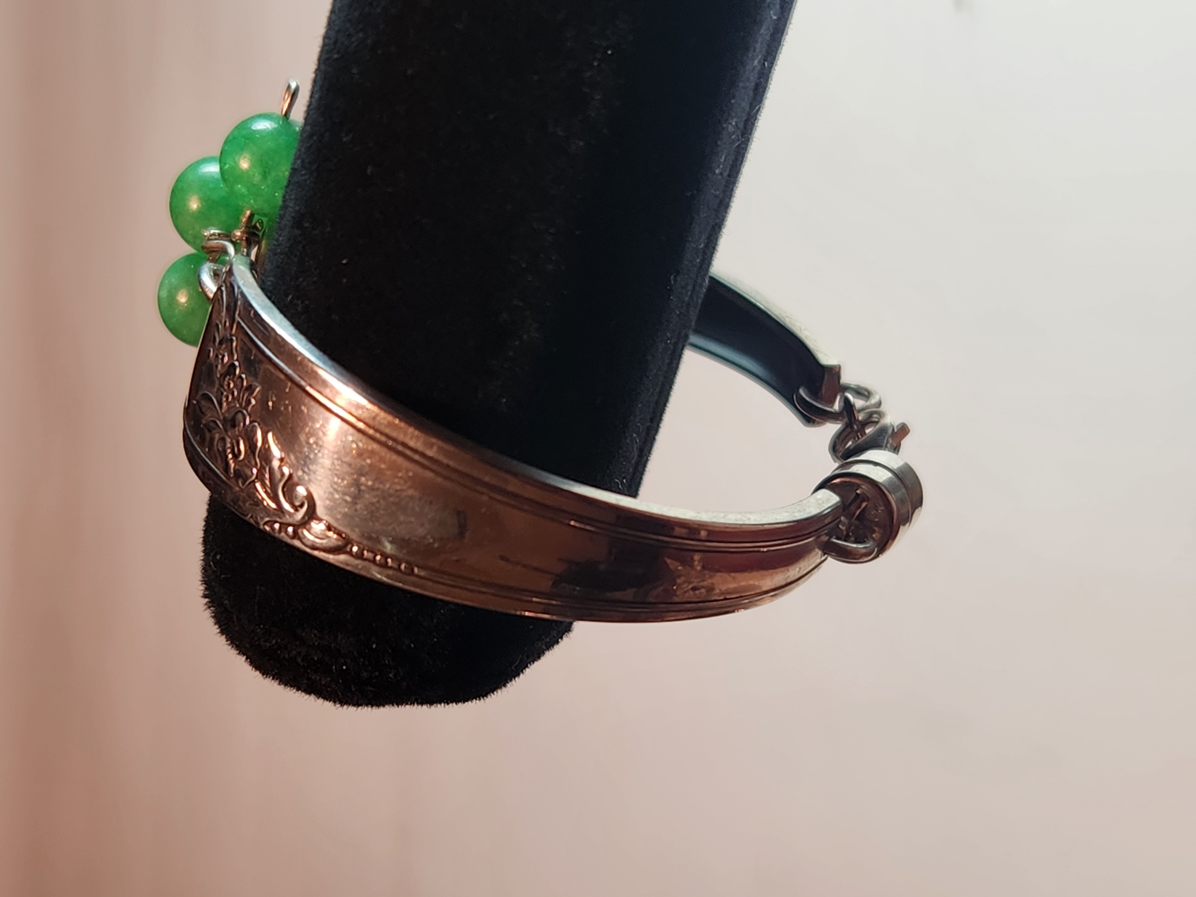 Green Jade Bead Bracelet | Queen Bess 1946 | Handmade by Coolee