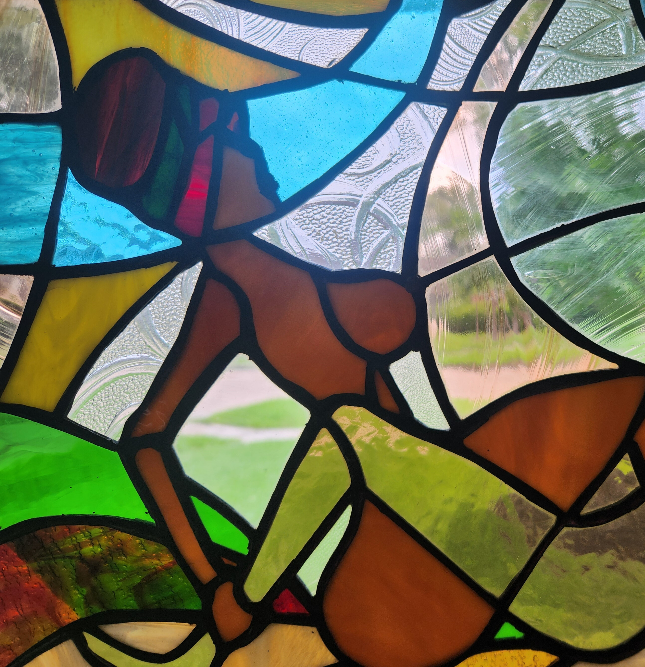 Stained Glass Kama Sutra Art | 12x16 Afrocentric Sensual Panel 