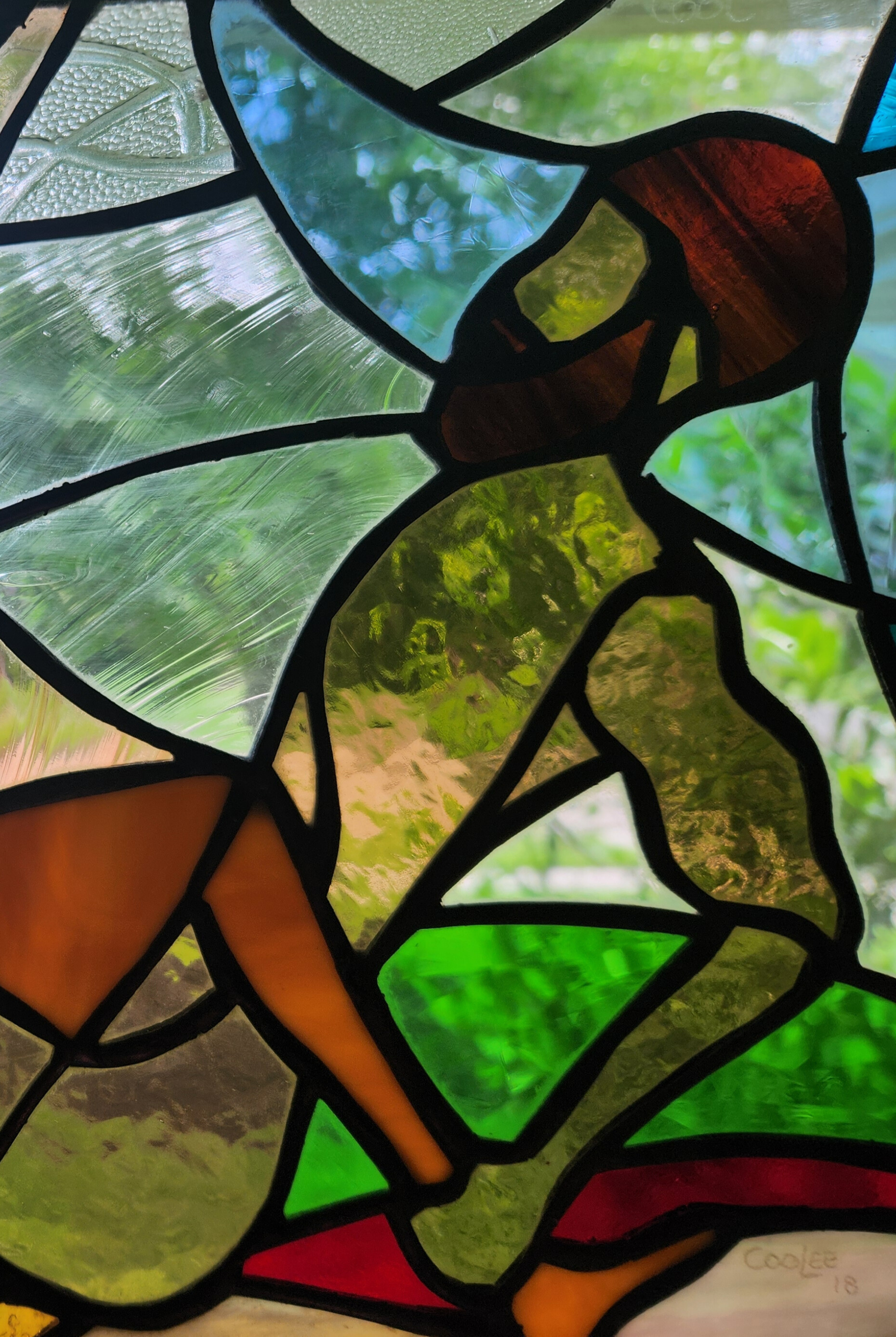 Stained Glass Kama Sutra Art | 12x16 Afrocentric Sensual Panel 