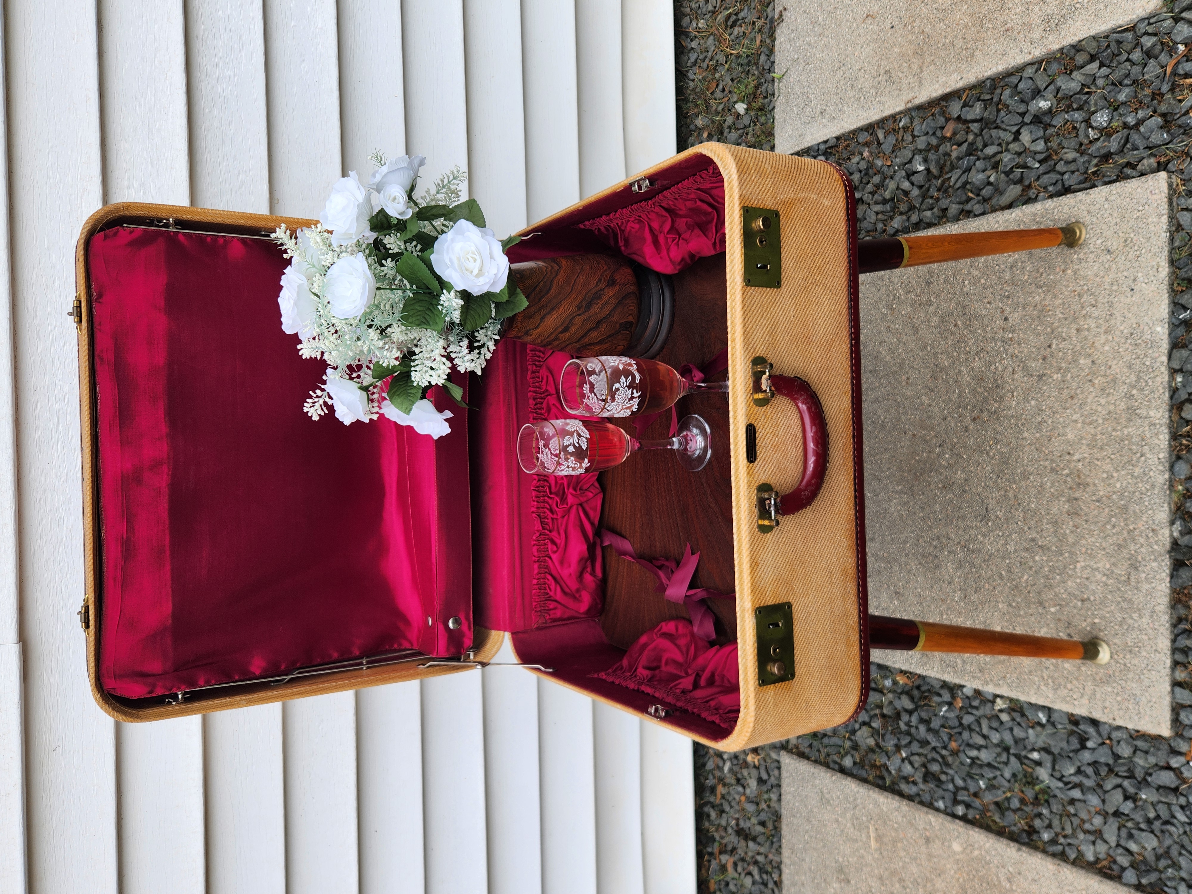 Upcycled 1960s Franklin Suitcase Table / Nightstand