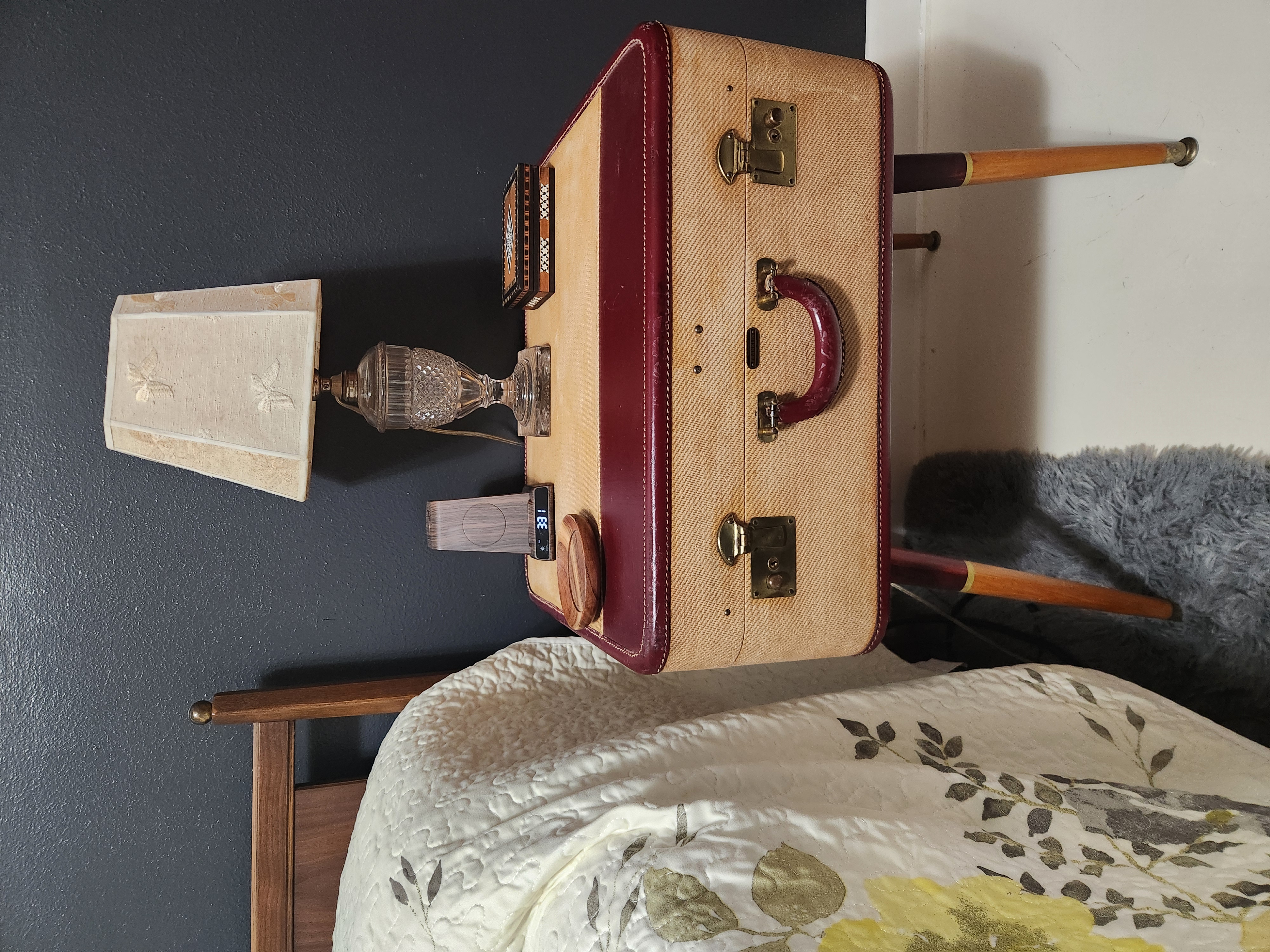 Upcycled 1960s Franklin Suitcase Table / Nightstand