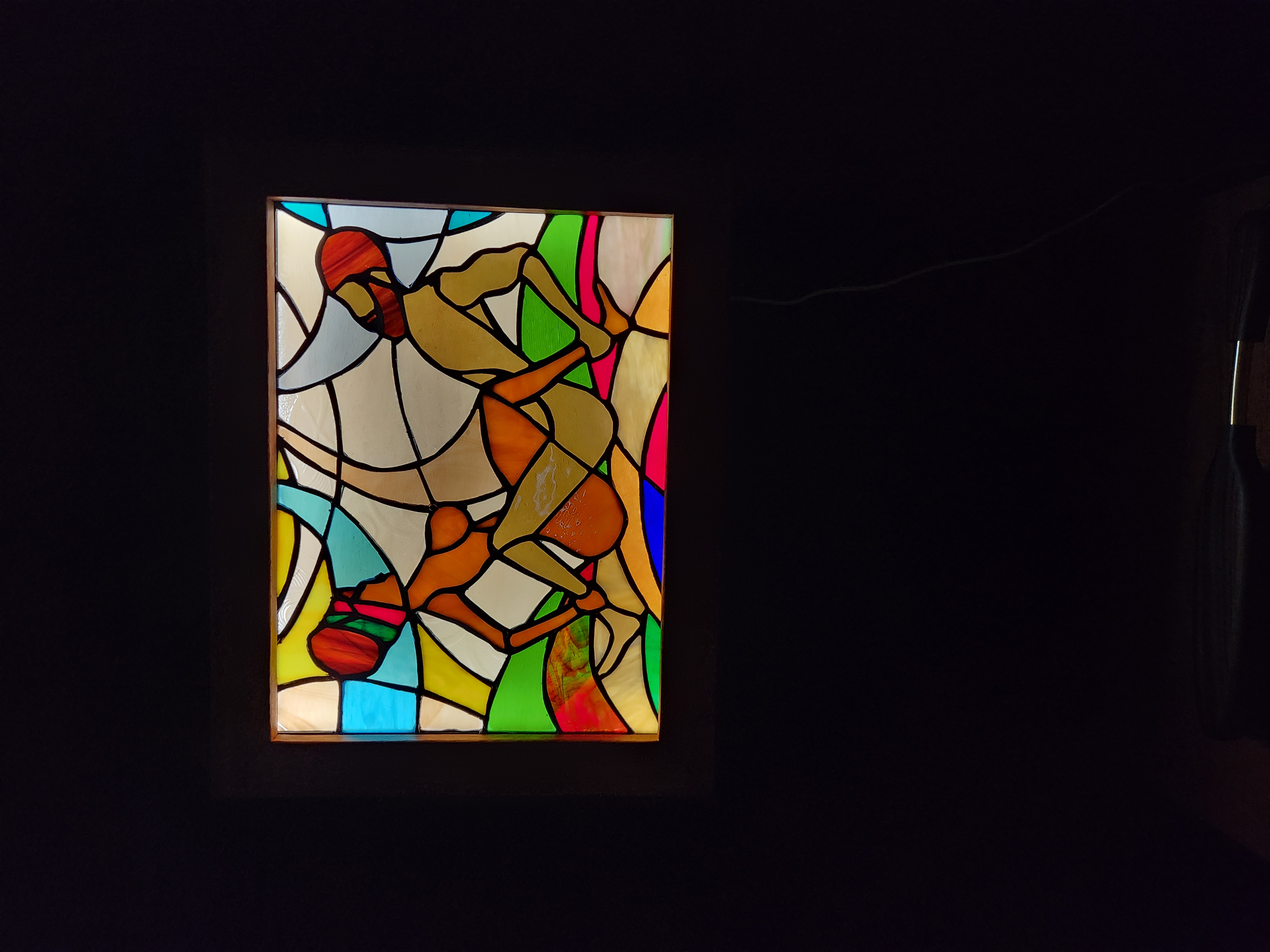 Stained Glass Kama Sutra Light Box | Afrocentric LED Wall Art | 15x18 Sacred Sensual Panel | Black Love Intimacy Art by Coolee