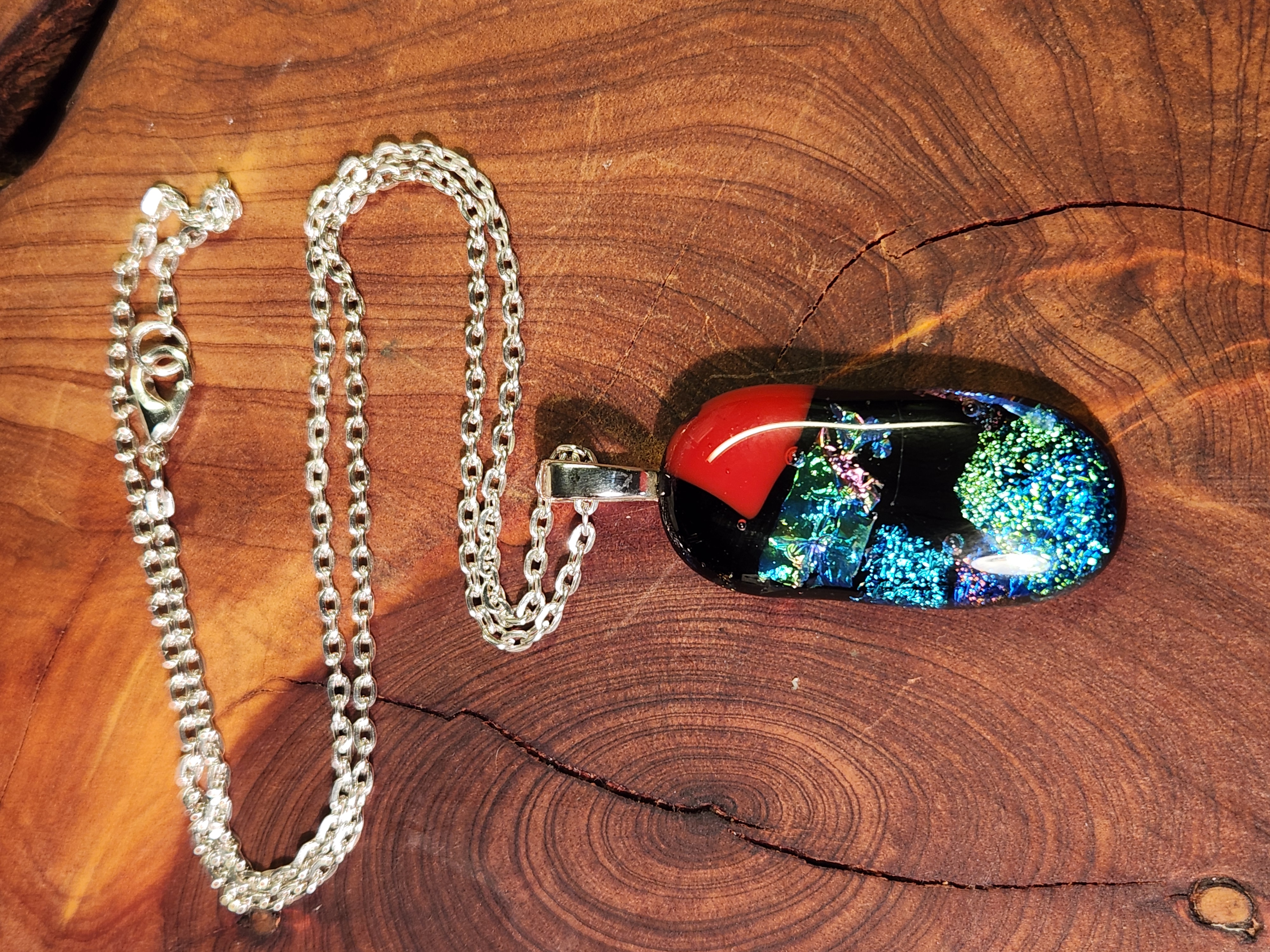 Cosmic Glow Dichroic Fused Glass Necklace