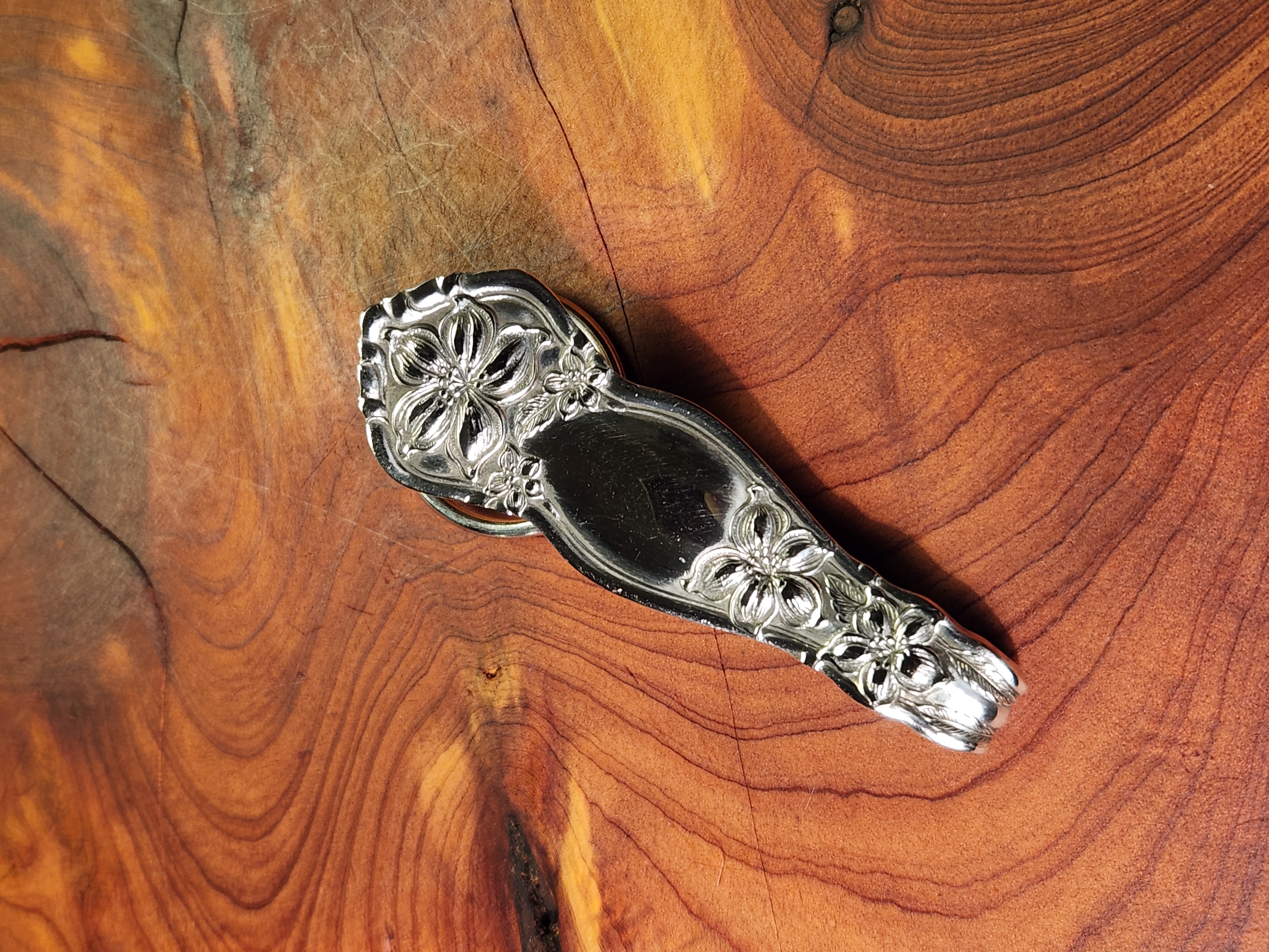 Upcycled Keychain | Orange Blossom 1910 Silverware Pattern