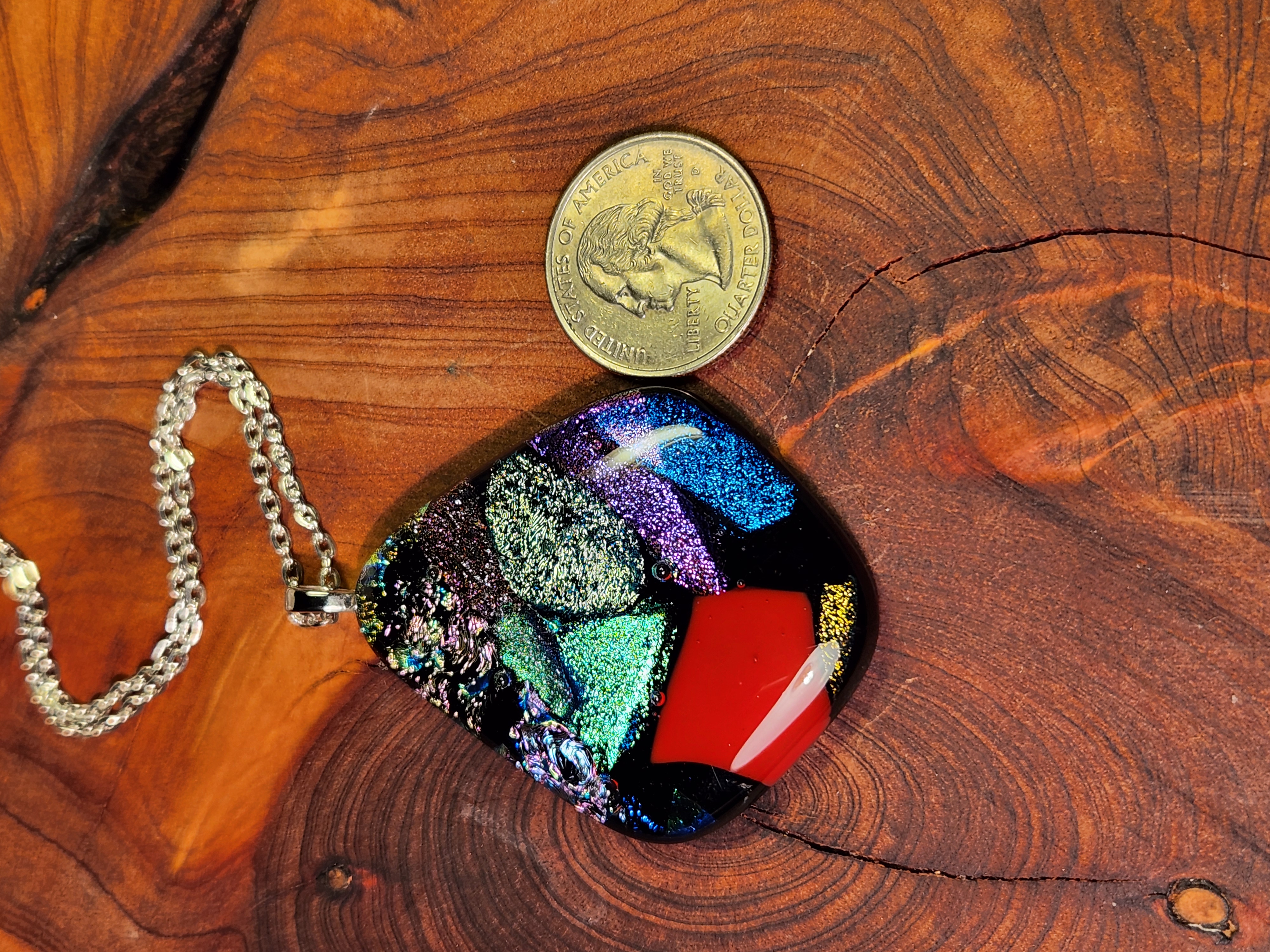 Urban Fire Prism Dichroic Fused Glass Necklace