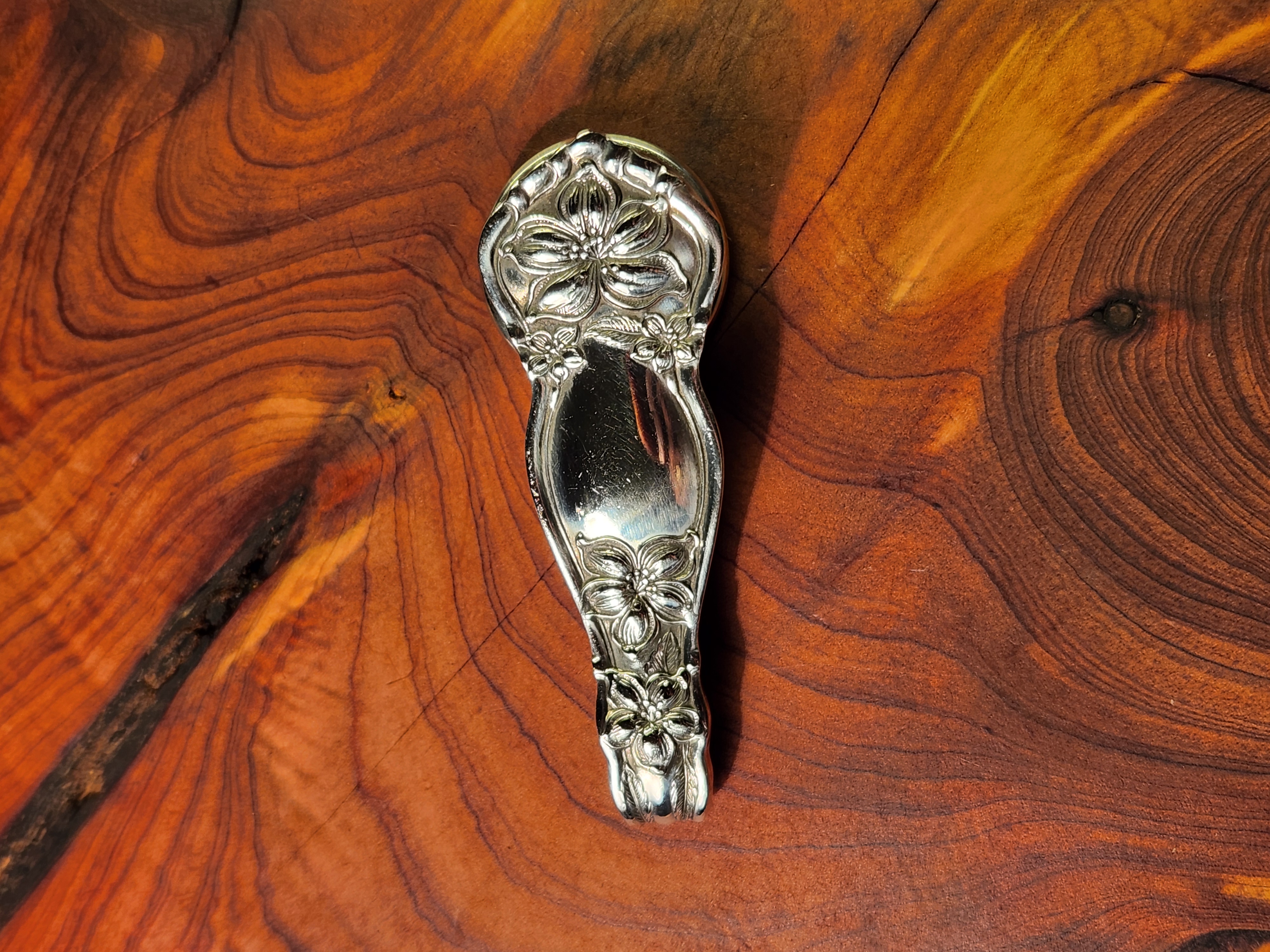 Upcycled Keychain | Orange Blossom 1910 Silverware Pattern