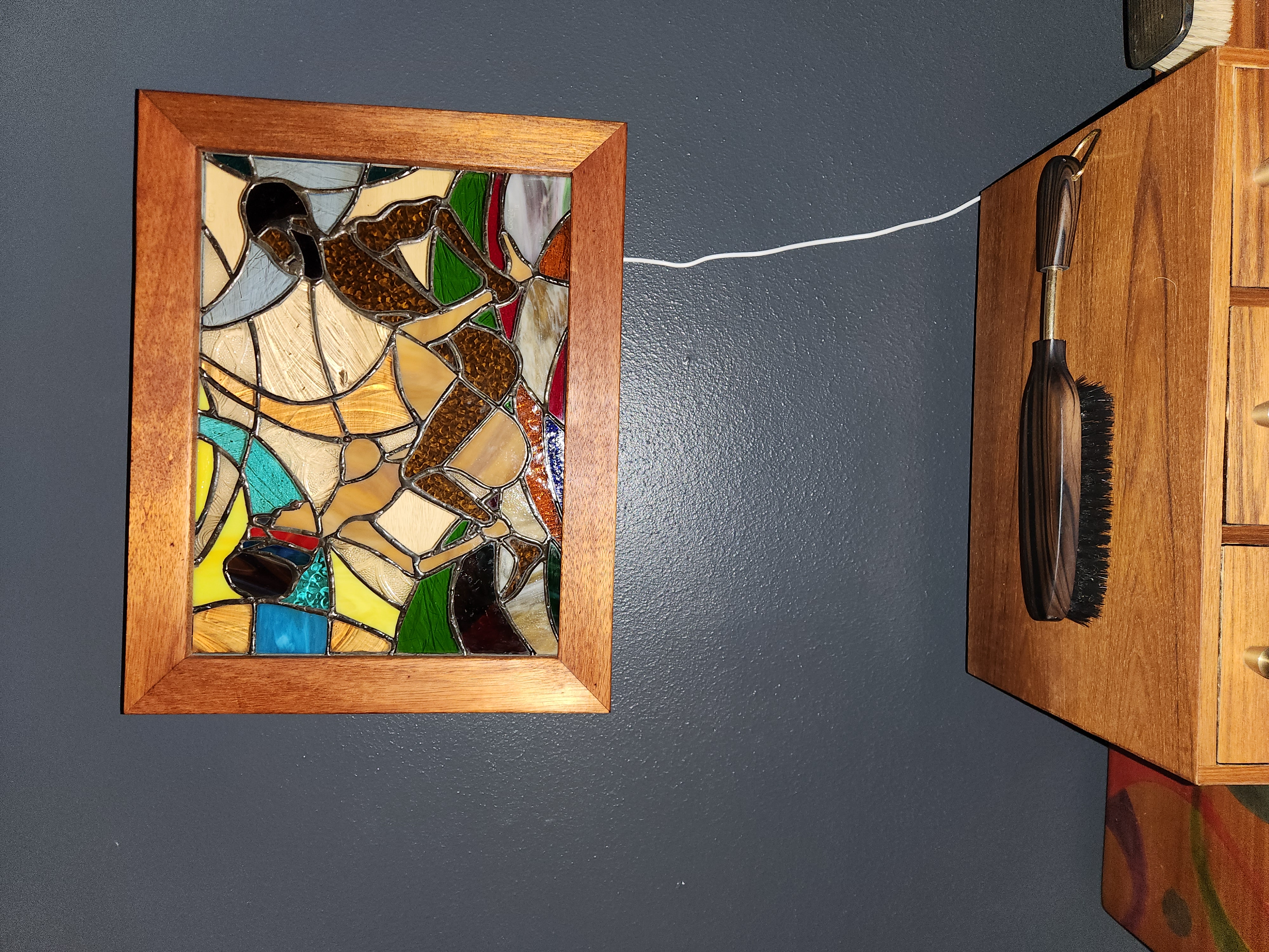 Stained Glass Kama Sutra Light Box | Afrocentric LED Wall Art | 15x18 Sacred Sensual Panel | Black Love Intimacy Art by Coolee