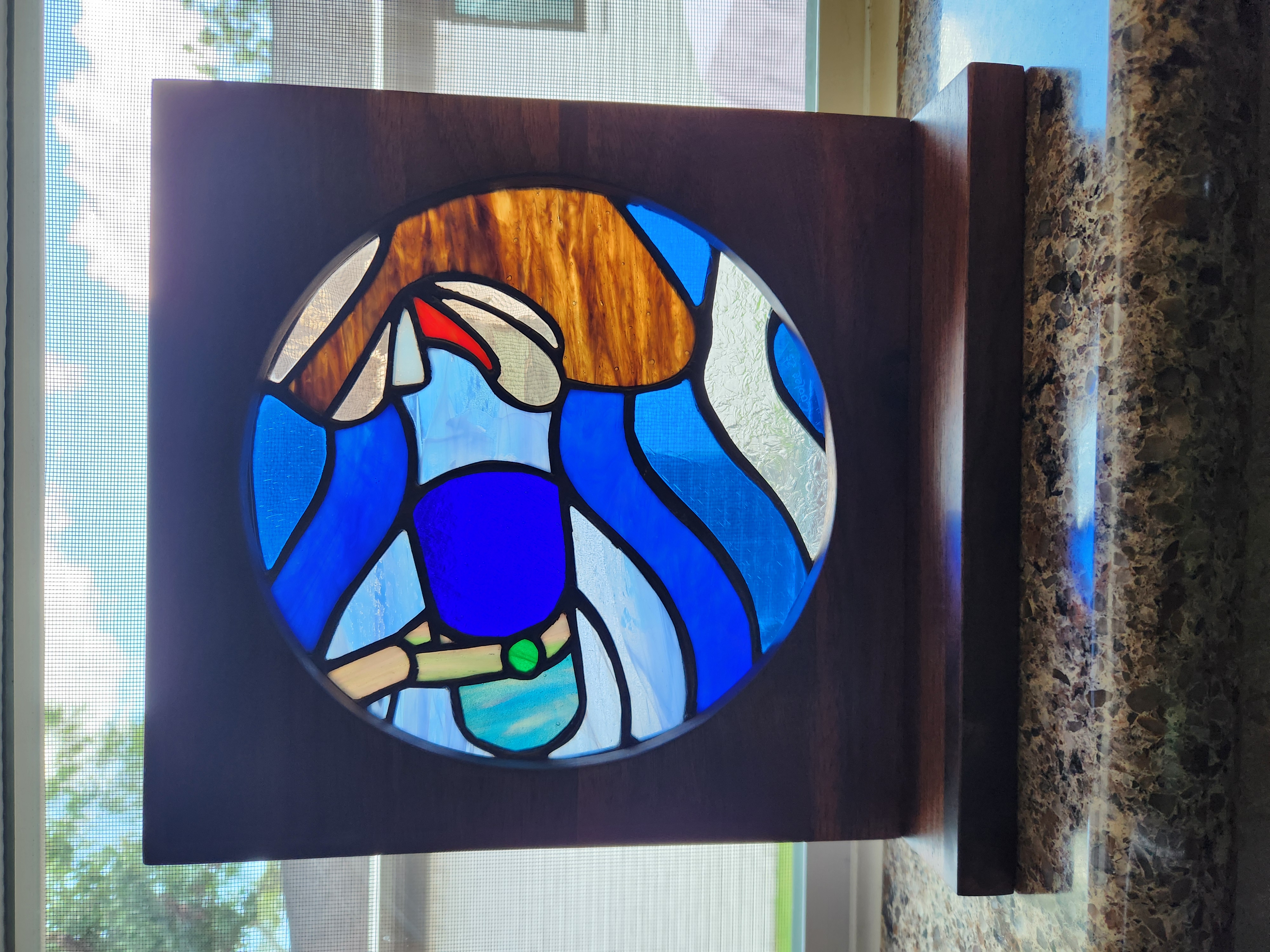 Speak Your Truth | Blue Throat Chakra Stained Glass Art