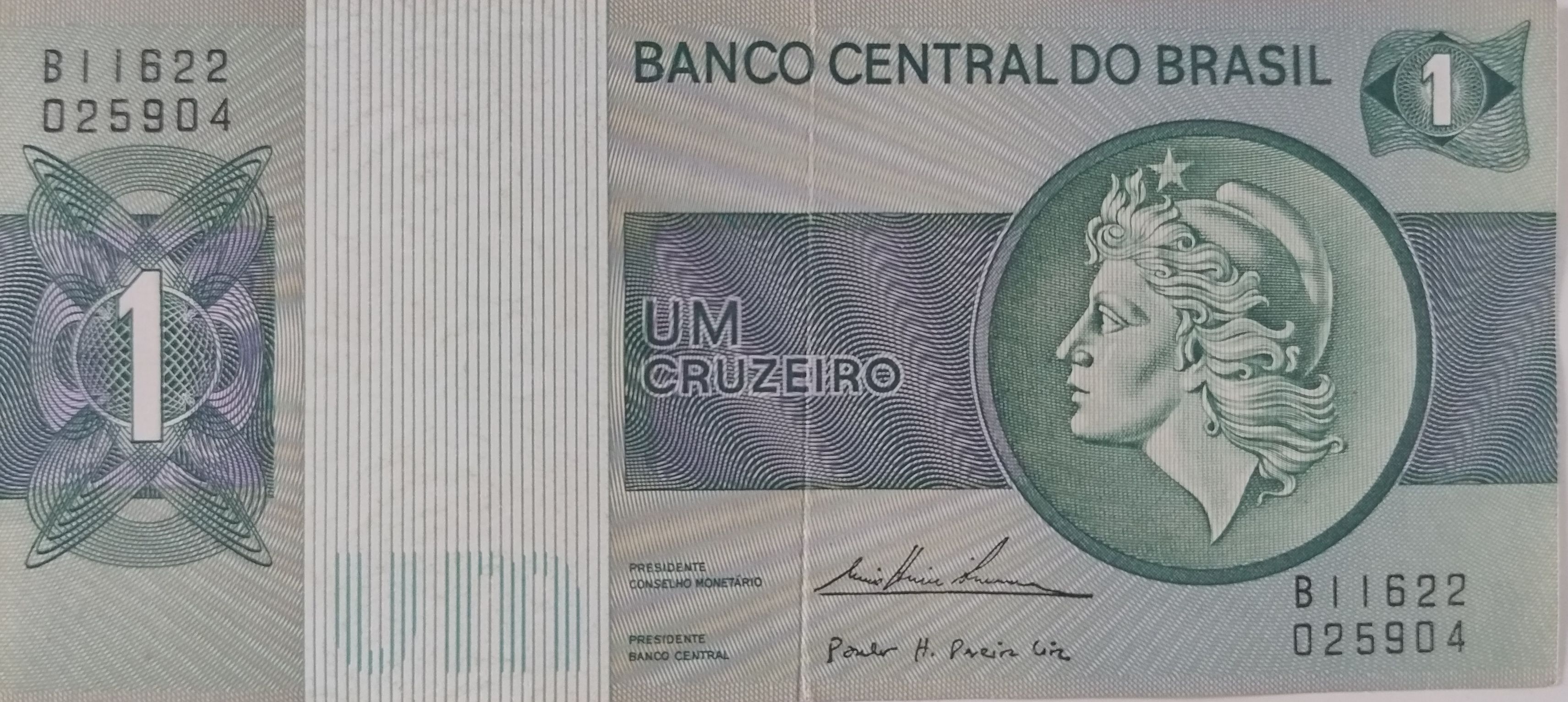 Cédula Antiga de Um Cruzeiro