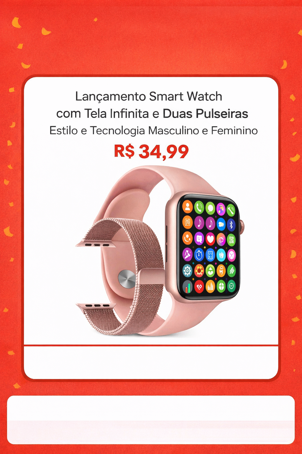 Smart Watch com Tela Infinita
