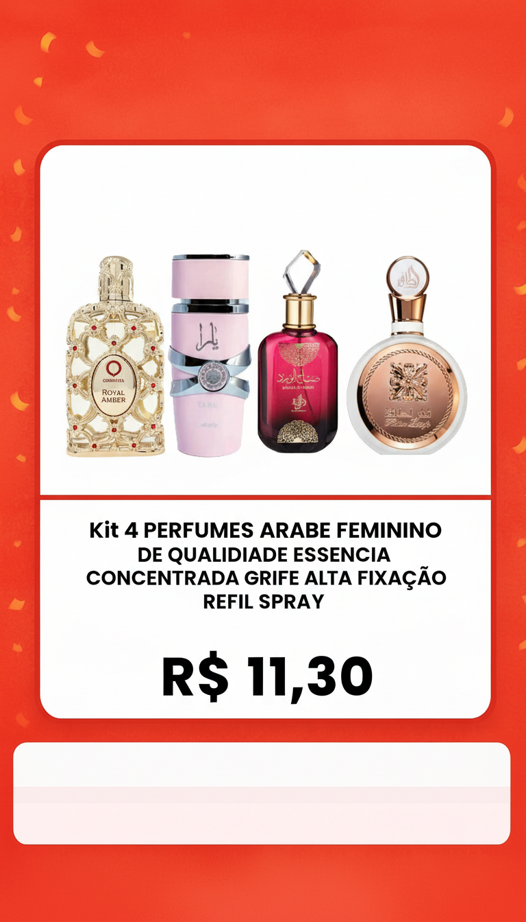 Kit 4 Perfumes Árabe Feminino