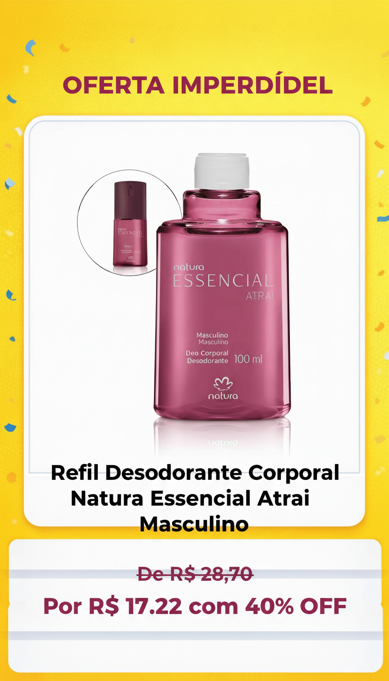 Refil Desodorante Natura Essencial Atrai Masculino