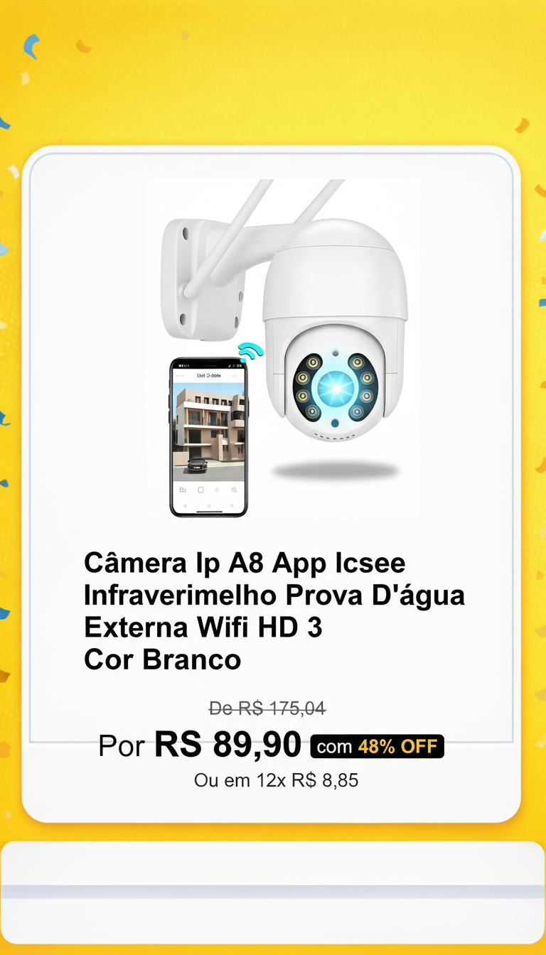 Câmera IP A8 Wifi HD