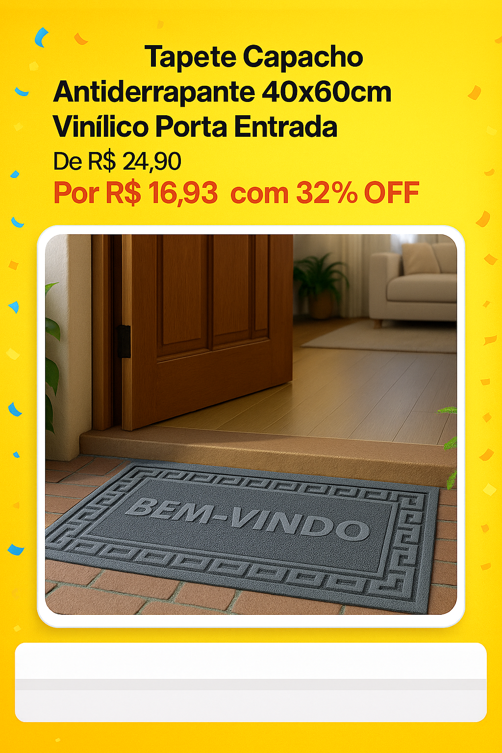 Tapete Capacho Antiderrapante 40x60cm