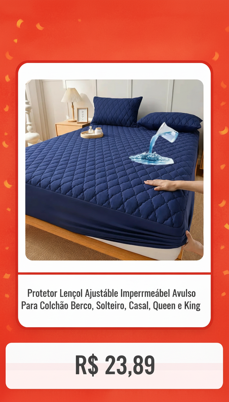 Protetor de Colchão Impermeável Ajustável