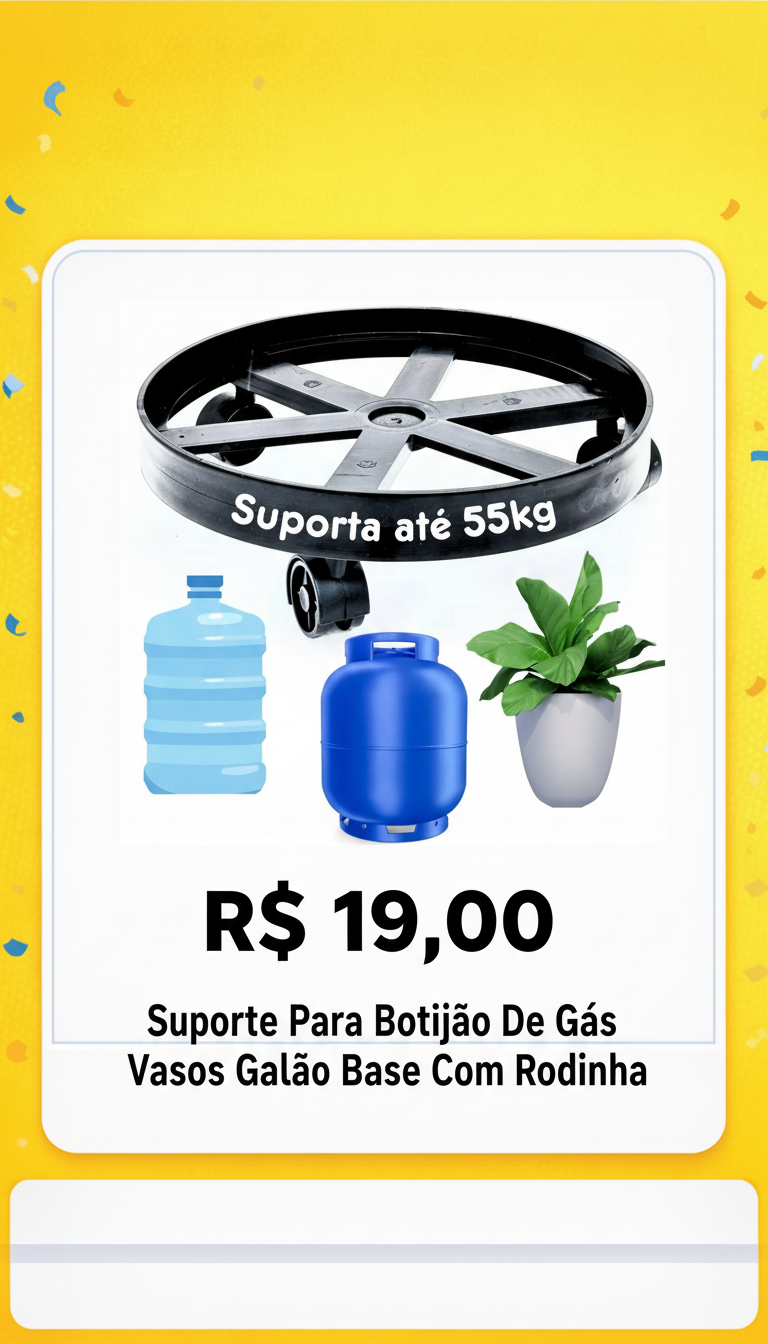 Suporte para Botijão de Gás com Rodinhas