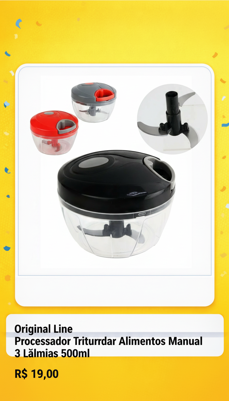 Processador Manual de Alimentos 500ml