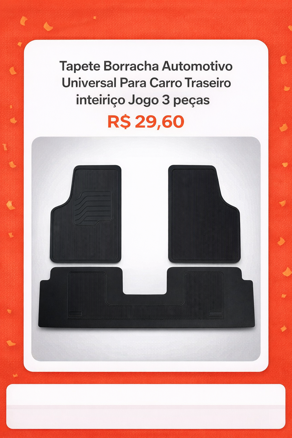 Tapete Automotivo Universal 3 Peças