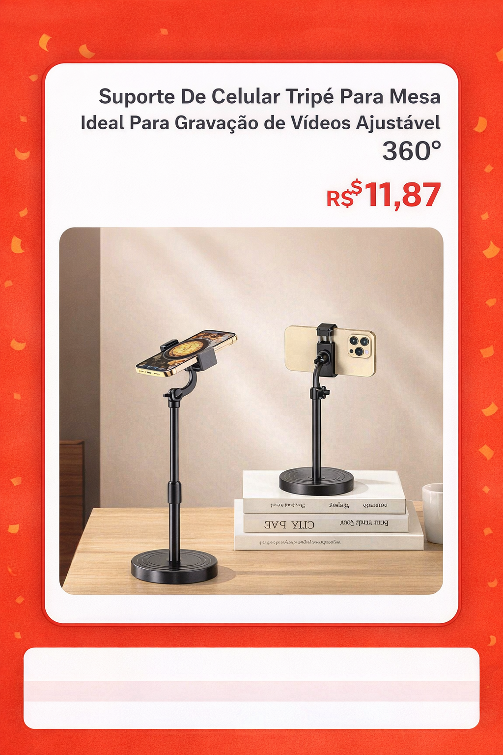 Suporte de Celular Tripé para Mesa