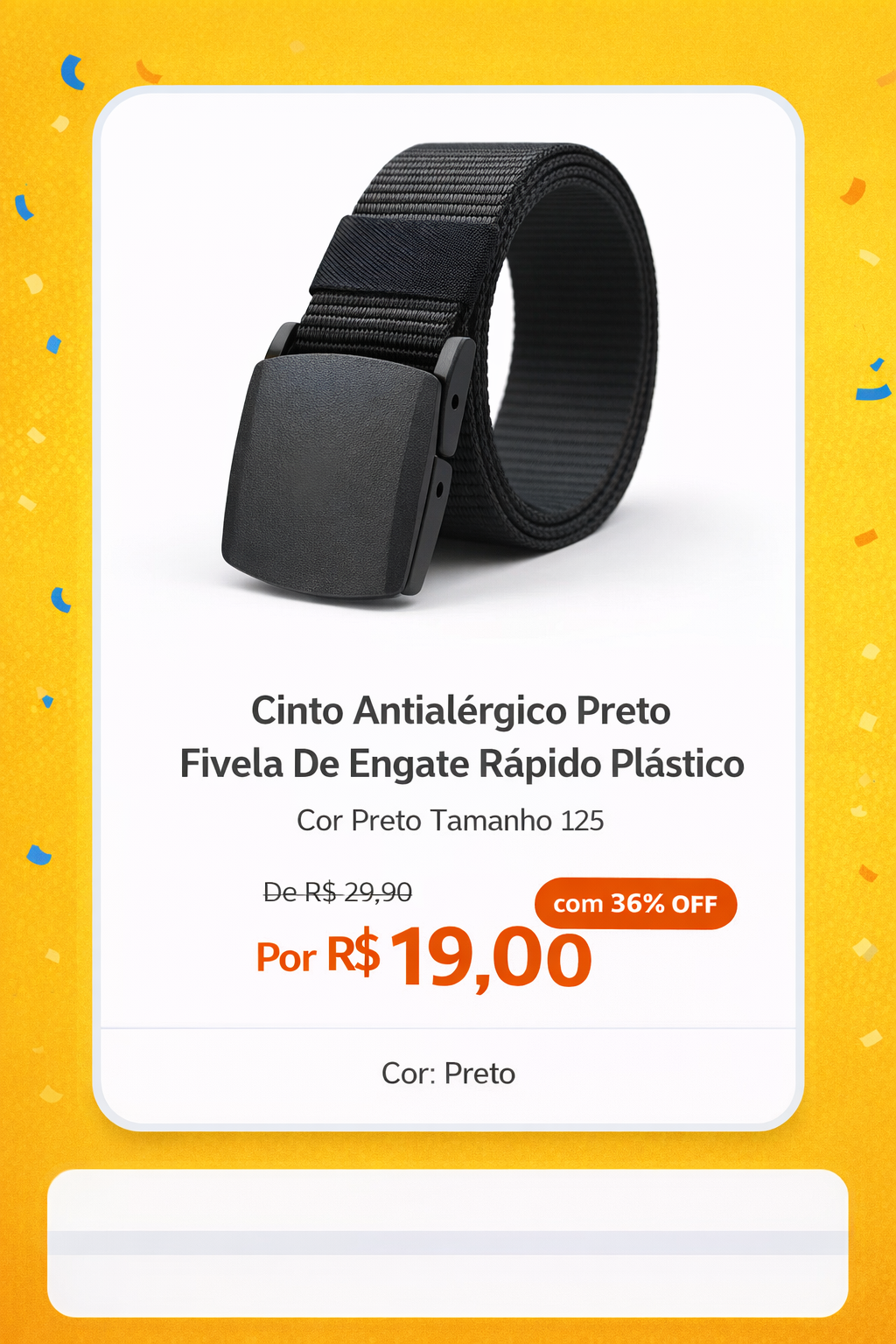 Cinto Antialérgico Preto