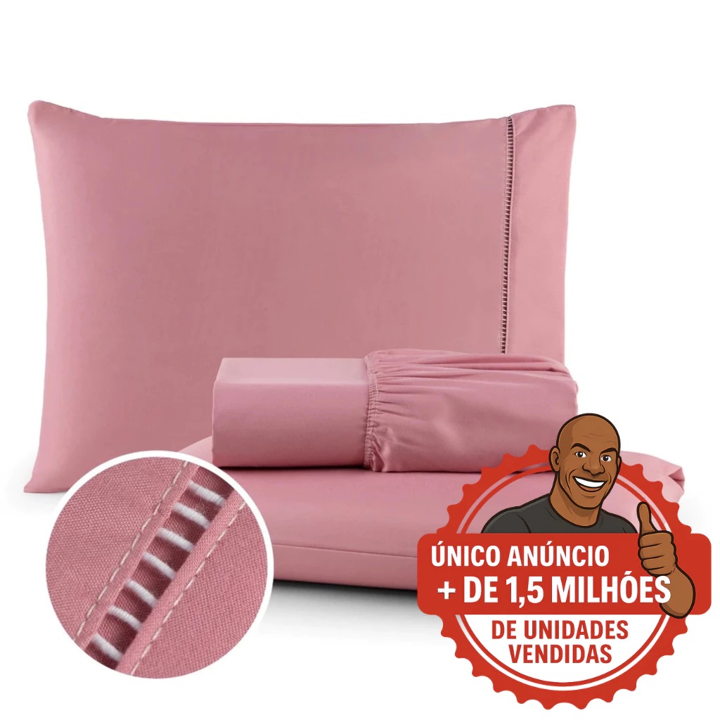 Jogo de Cama Queen Rosa