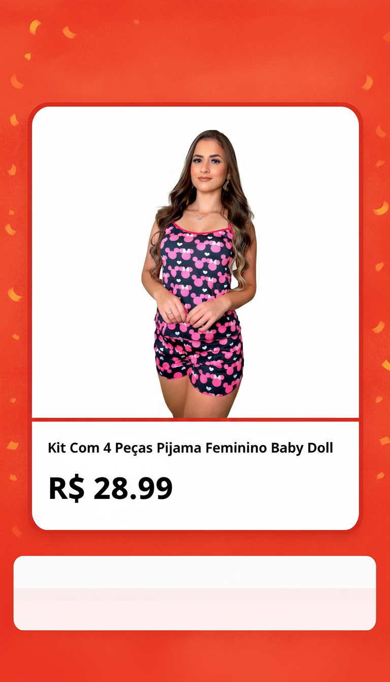 Kit Pijama Feminino Baby Doll
