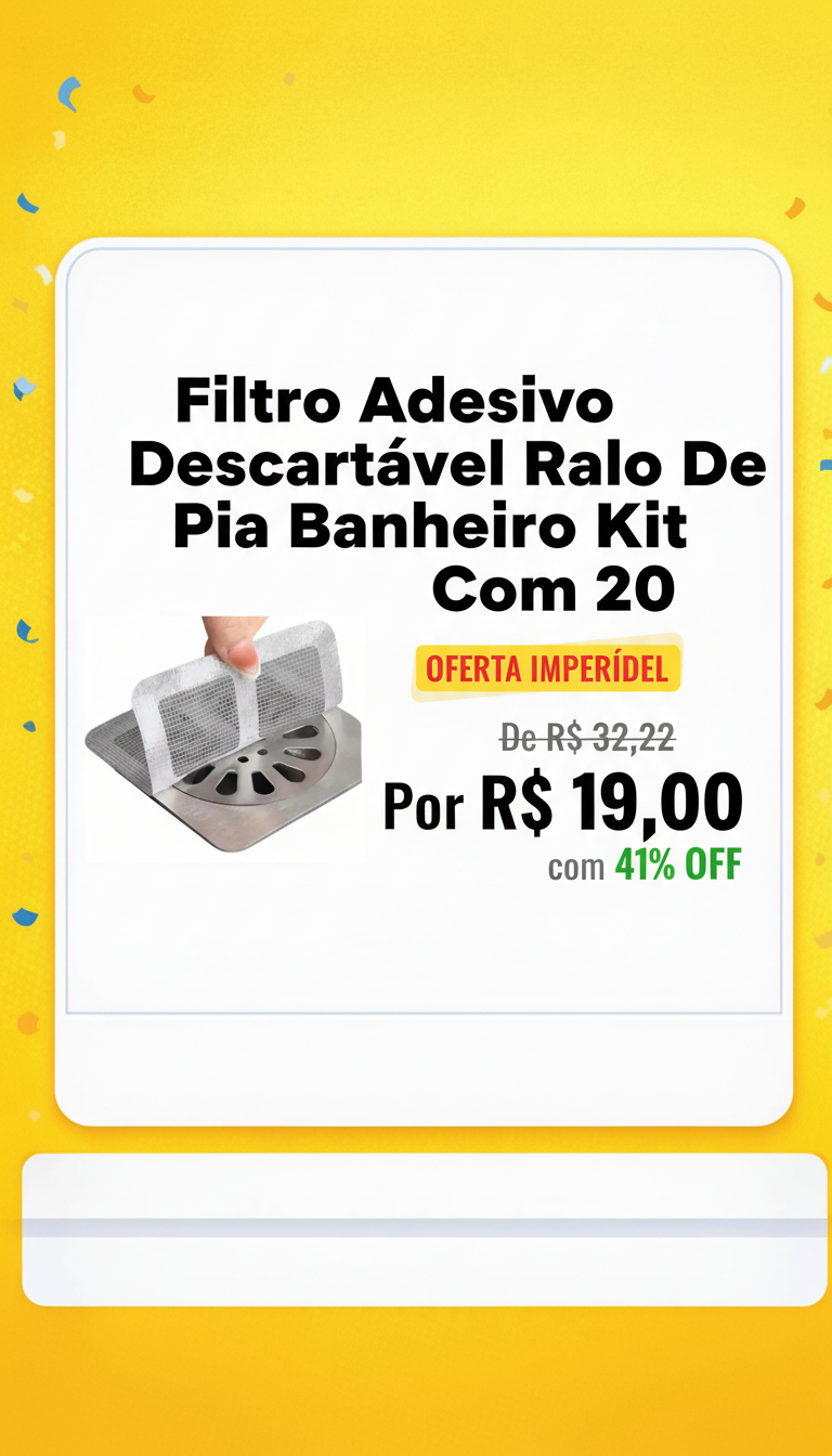 Filtro Adesivo Descartável para Ralo