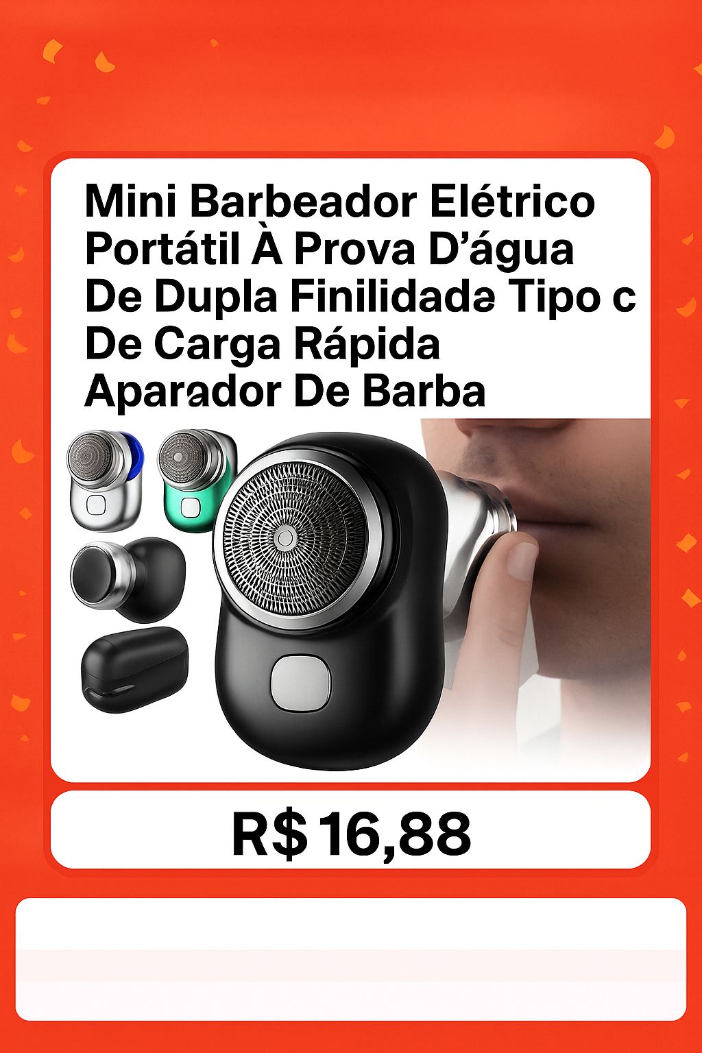 Mini Barbeador Elétrico Portátil