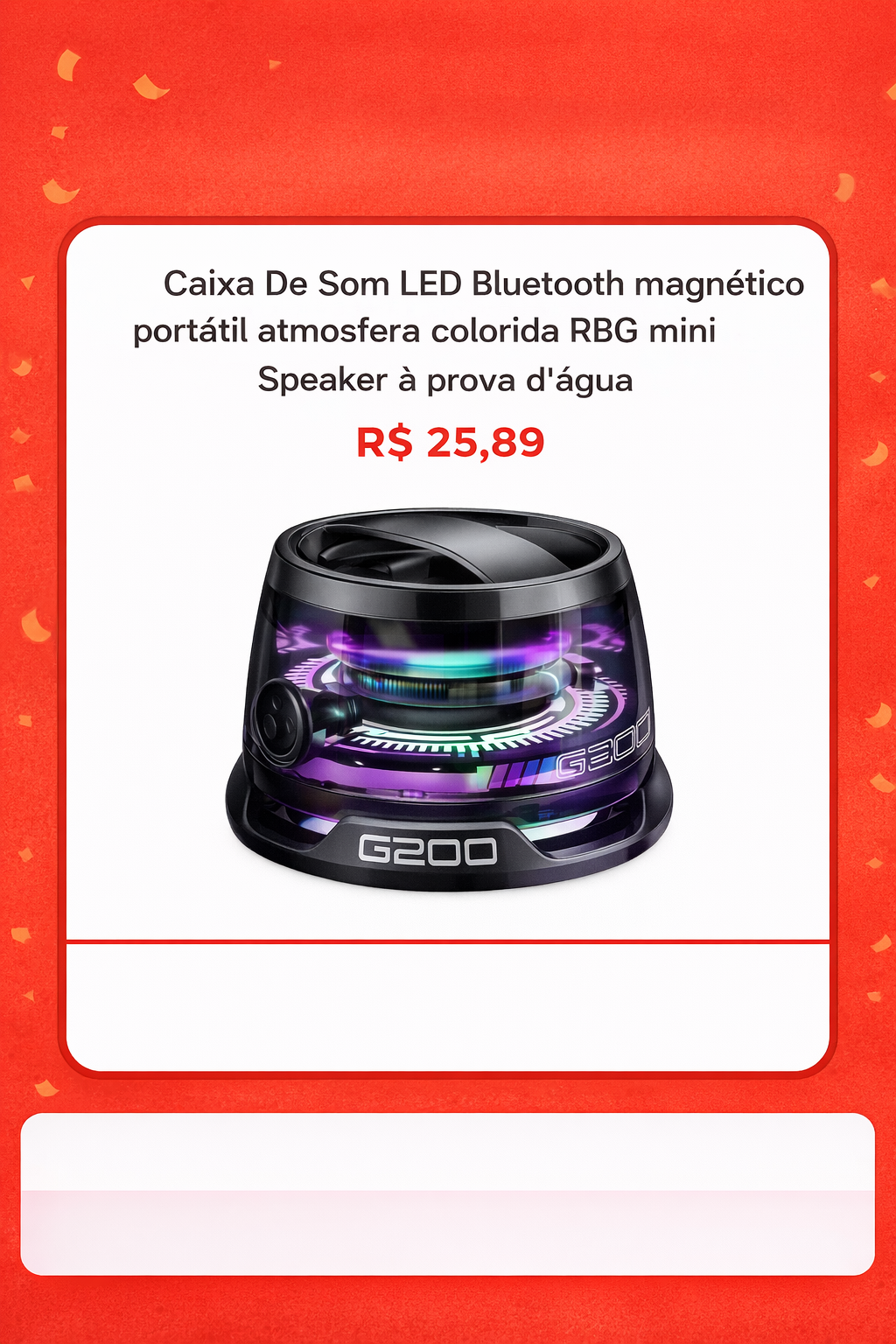 Caixa de Som LED Bluetooth G200