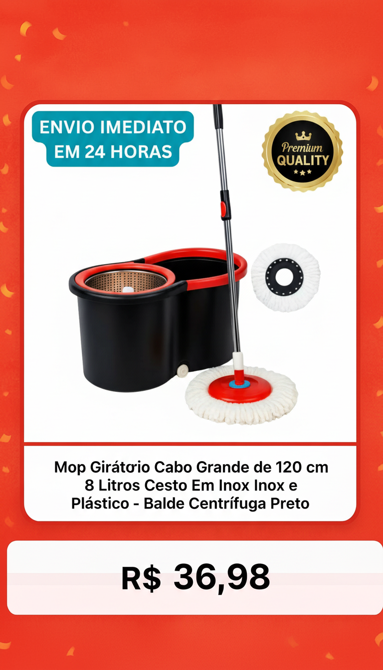 Mop Giratório com Balde Centrífuga