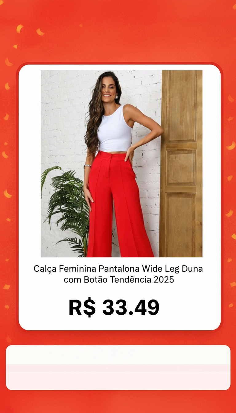 Calça Pantalona Wide Leg Duna