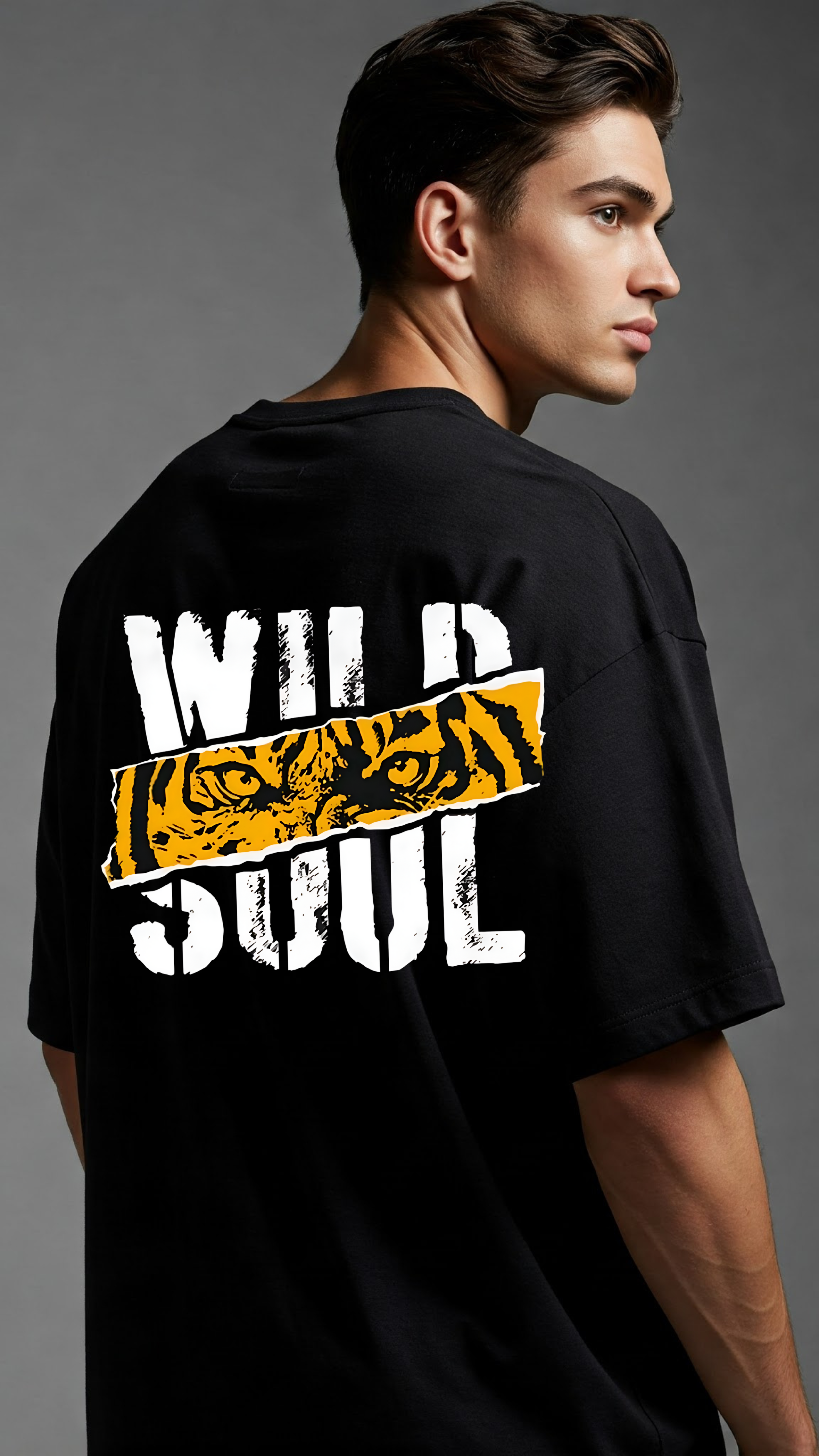Premium Black Tee with Wild Soul Design