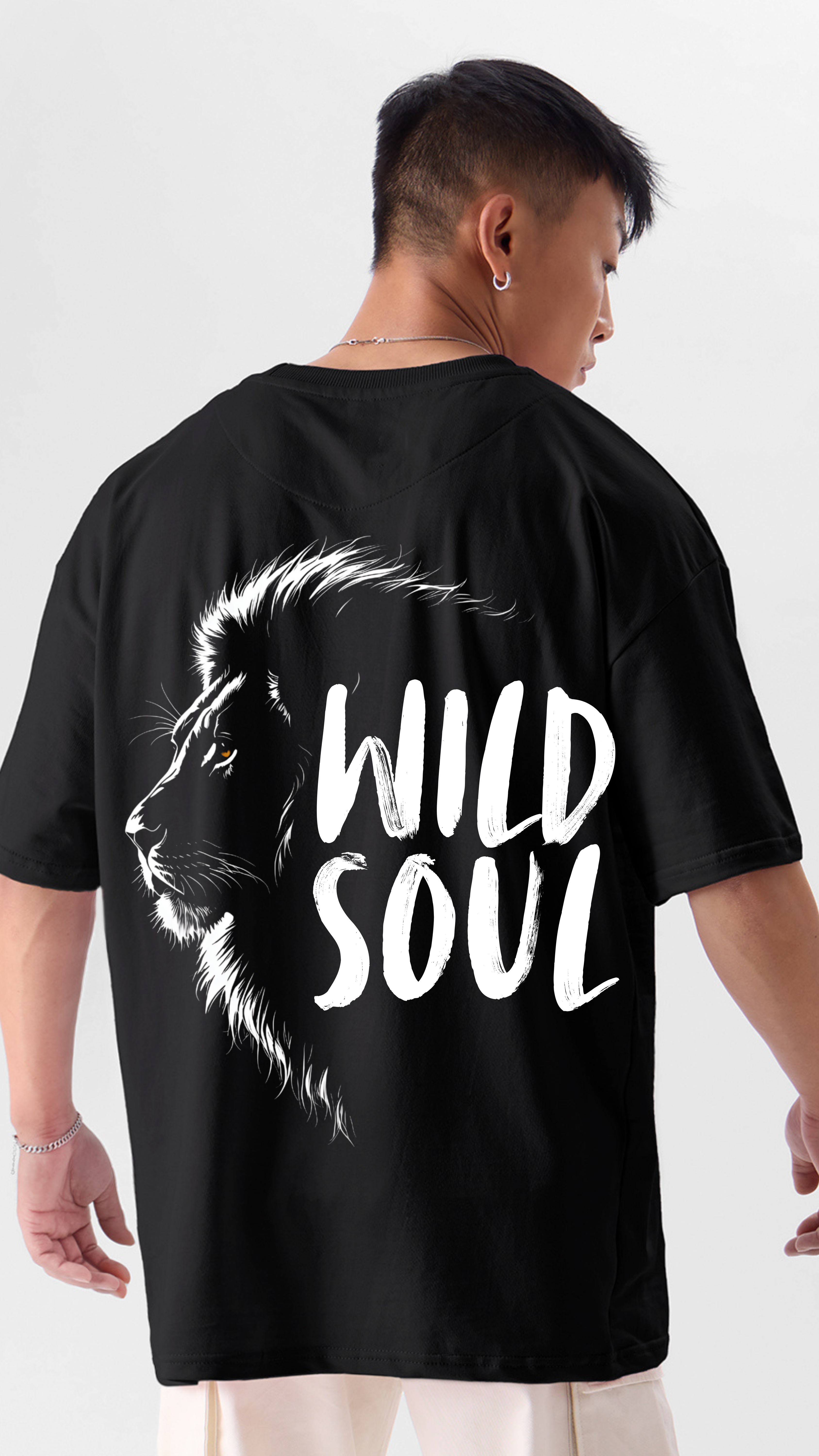 Premium Black Oversized Tee Wild Soul