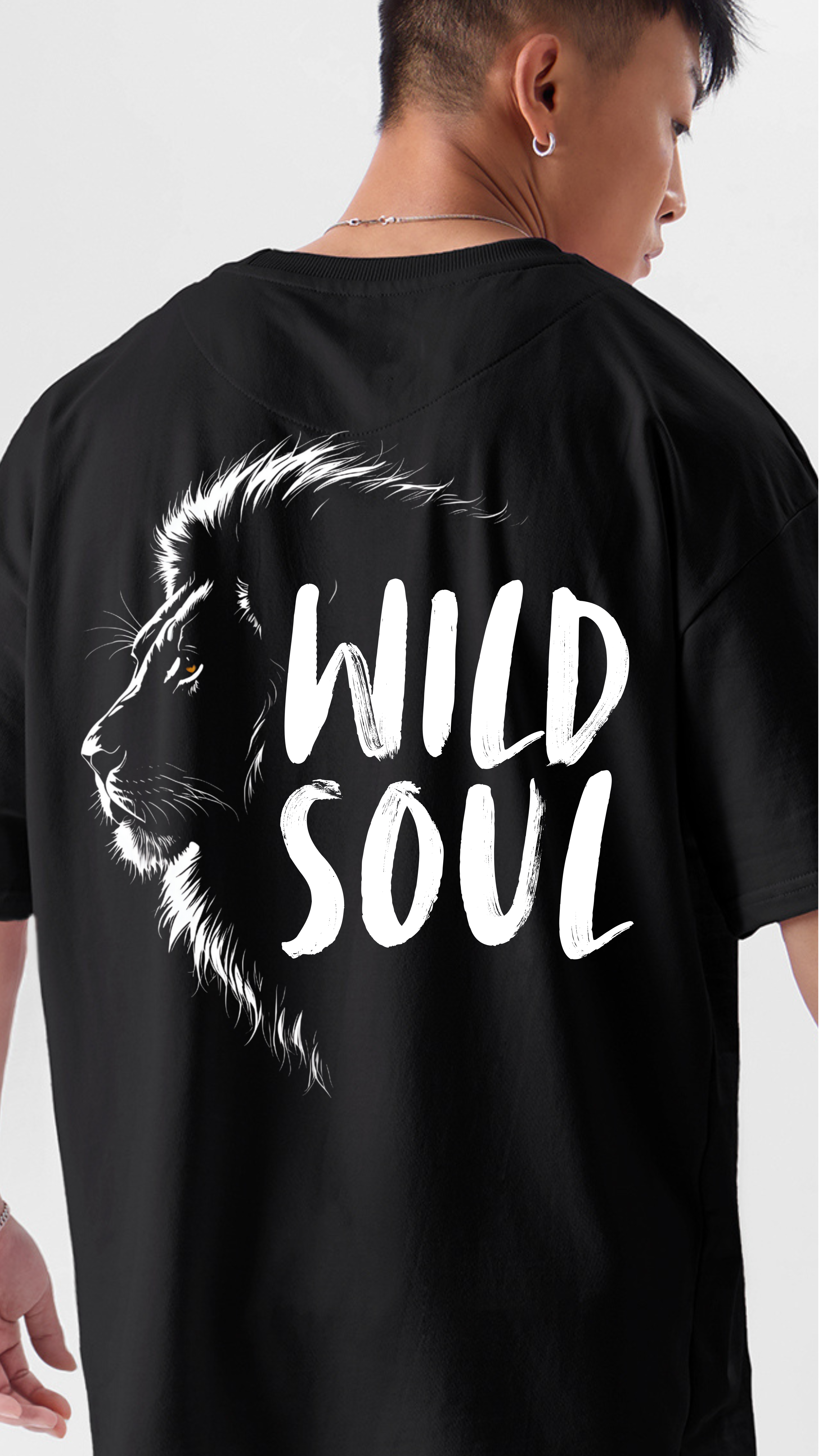 Premium Black Oversized Tee Wild Soul