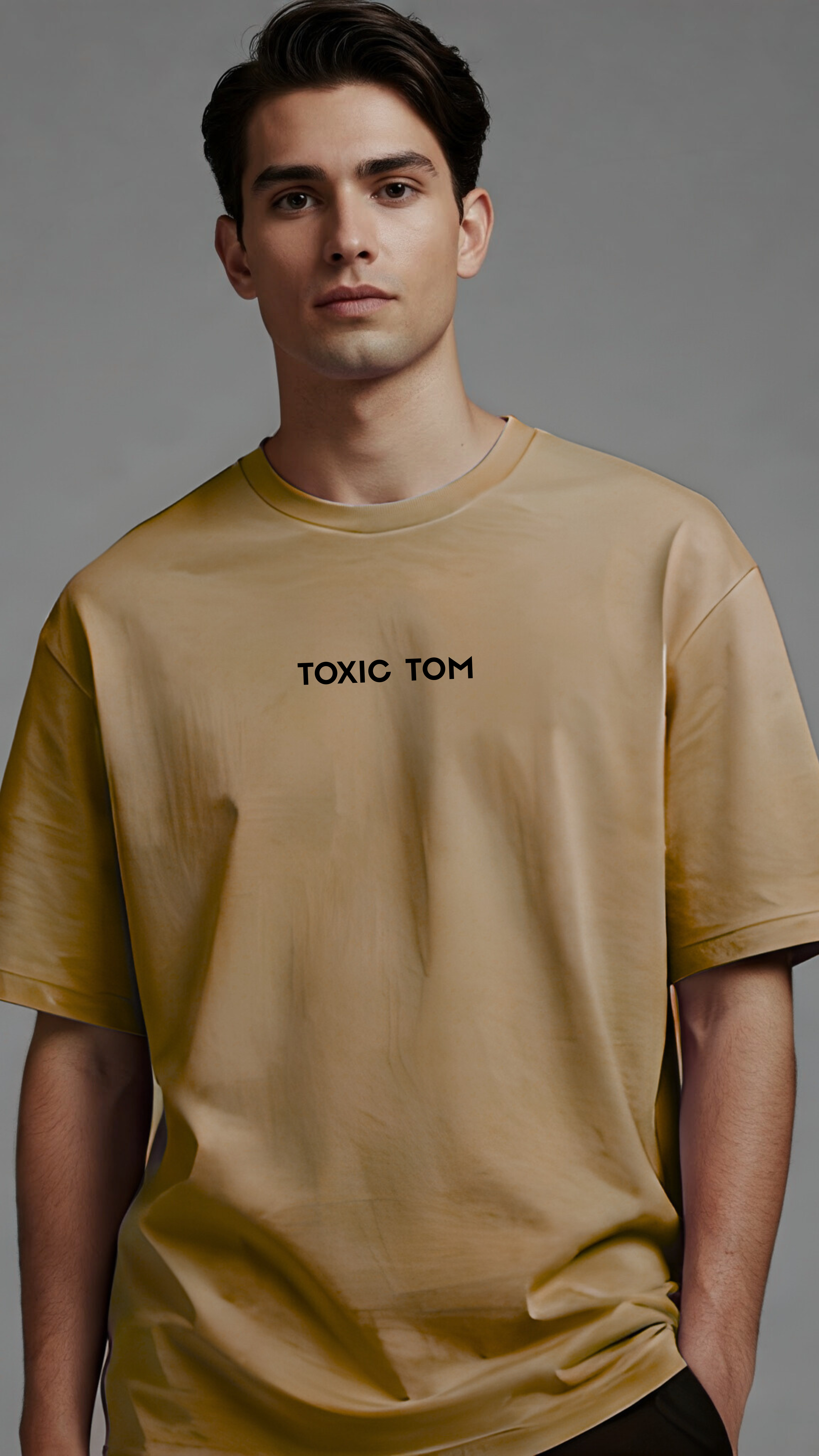 Premium Oversized Beige Tee with Chin Tapak Dum Dum Design