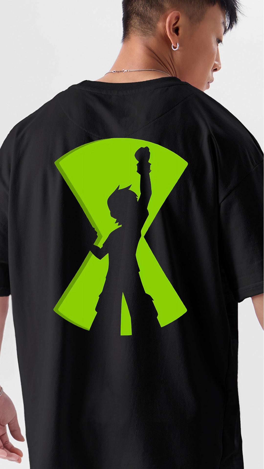 Premium Black Oversize T-shirt with Ben 10 Inspired Design