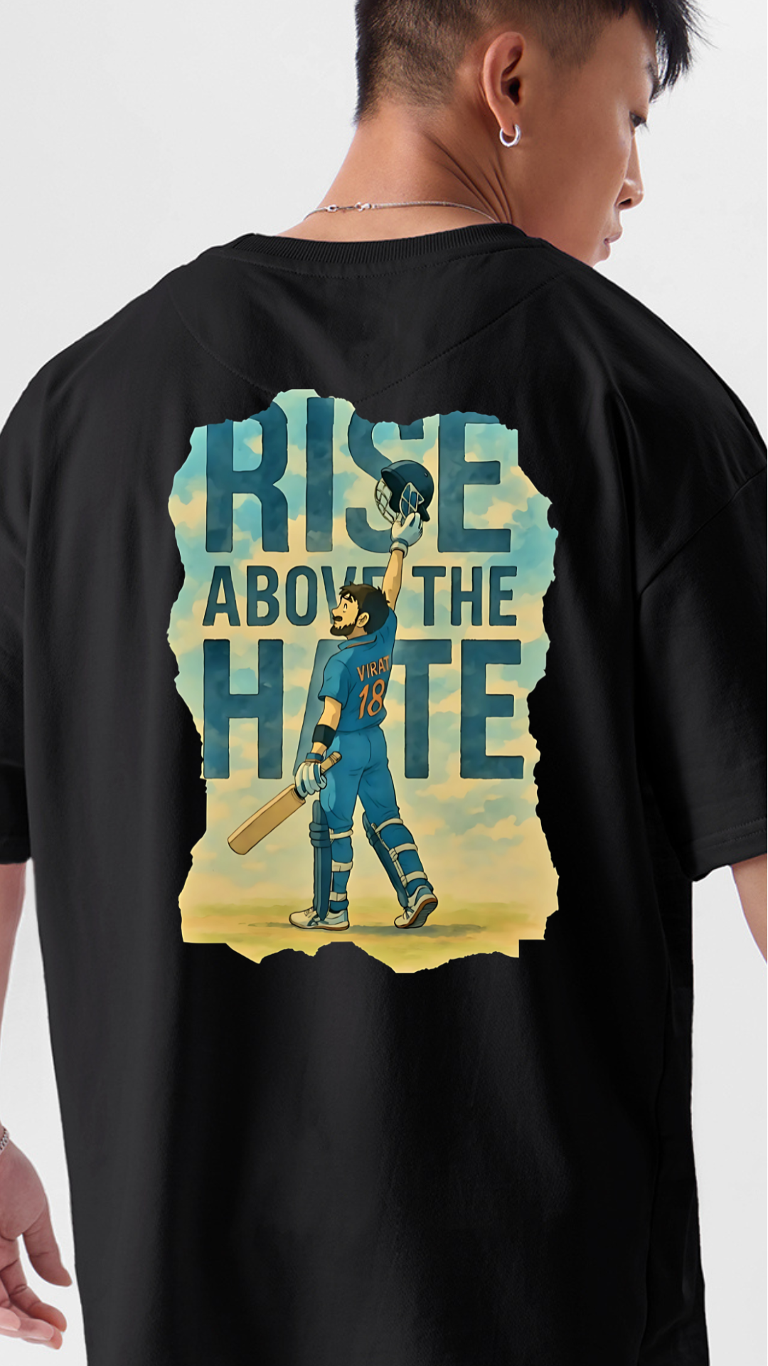 Premium Oversize T-shirt with Rise Above The Hate Design