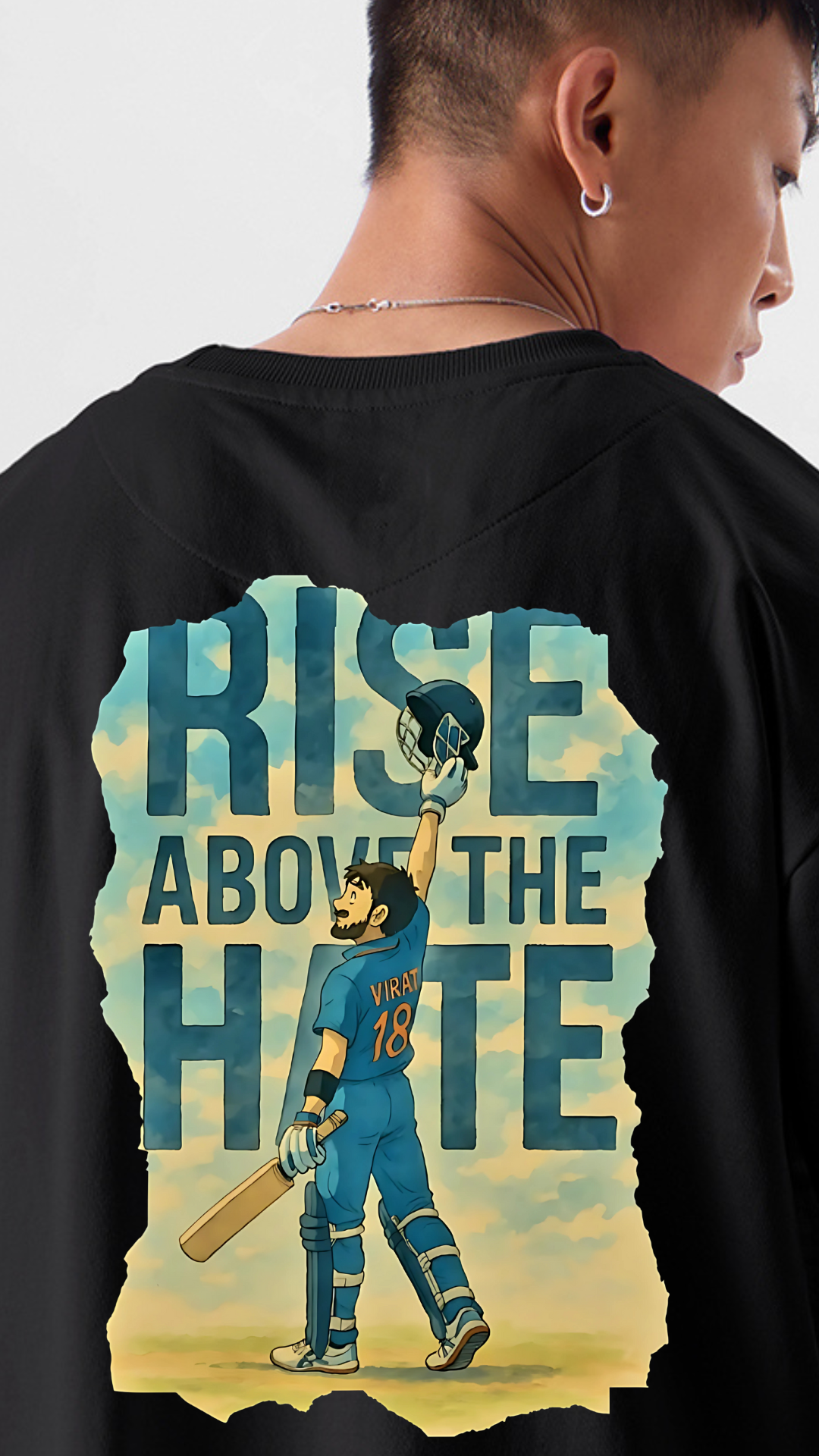 Premium Oversize T-shirt with Rise Above The Hate Design