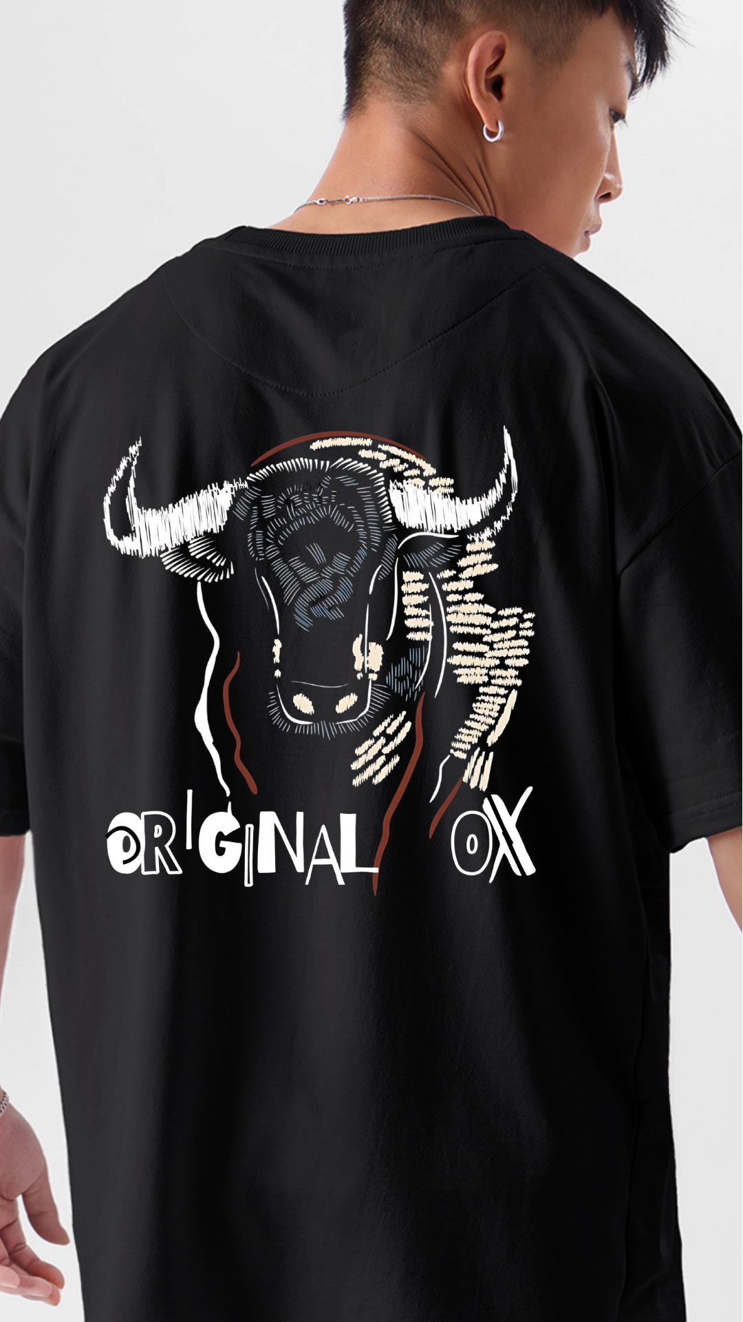Premium Oversize Drop-shoulder T-shirt with Original Ox Design