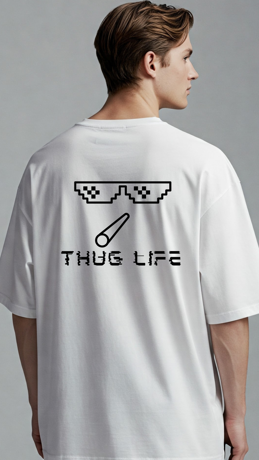 Thug Life Pixel Art Graphic Oversized Premium T-Shirt
