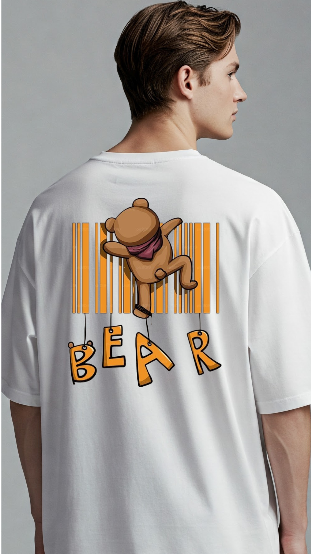 Bear Graphic White Premium T-Shirt