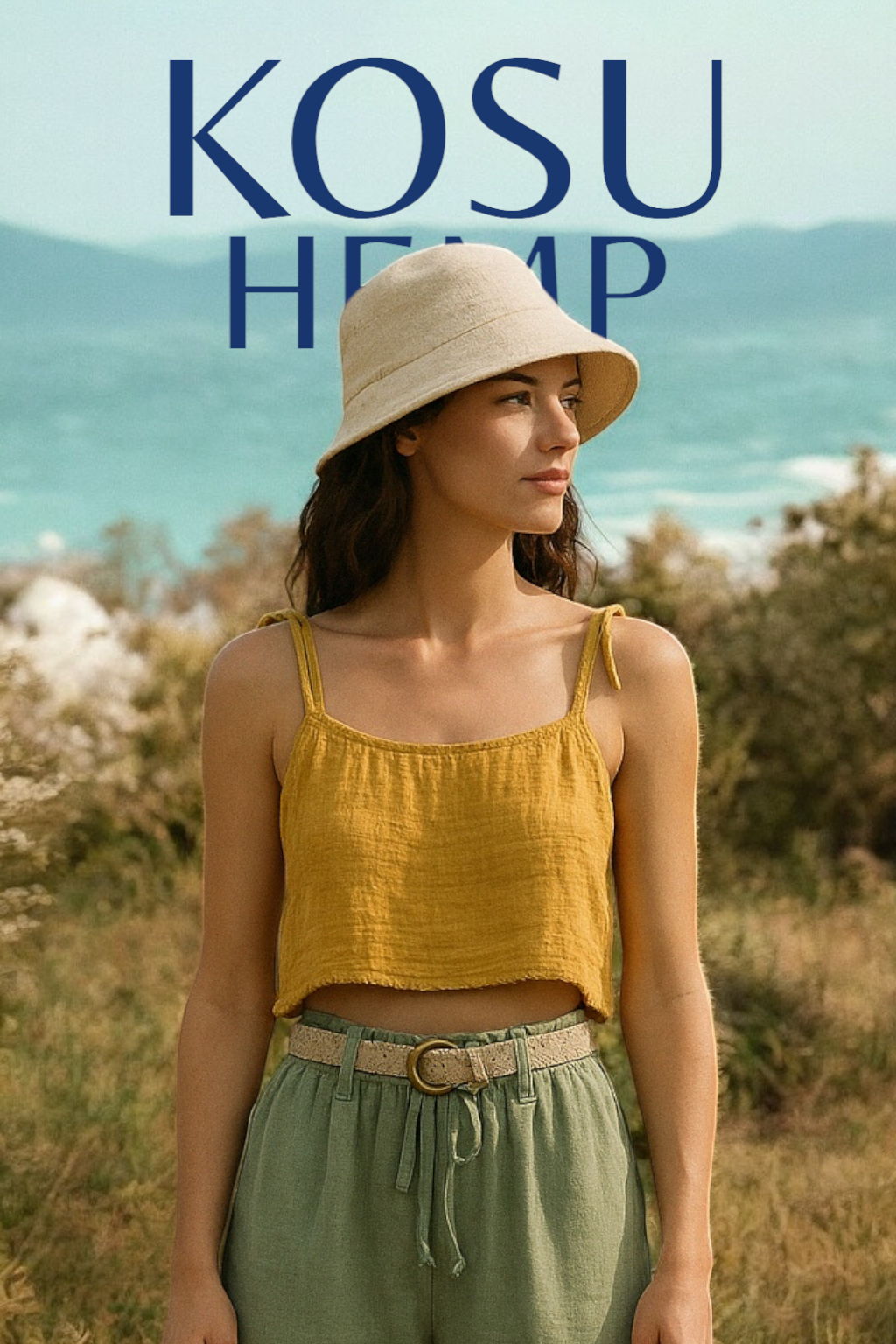 Sungrain Co-ord Set – Mustard Crop Top & Sage Wide-Leg Pants