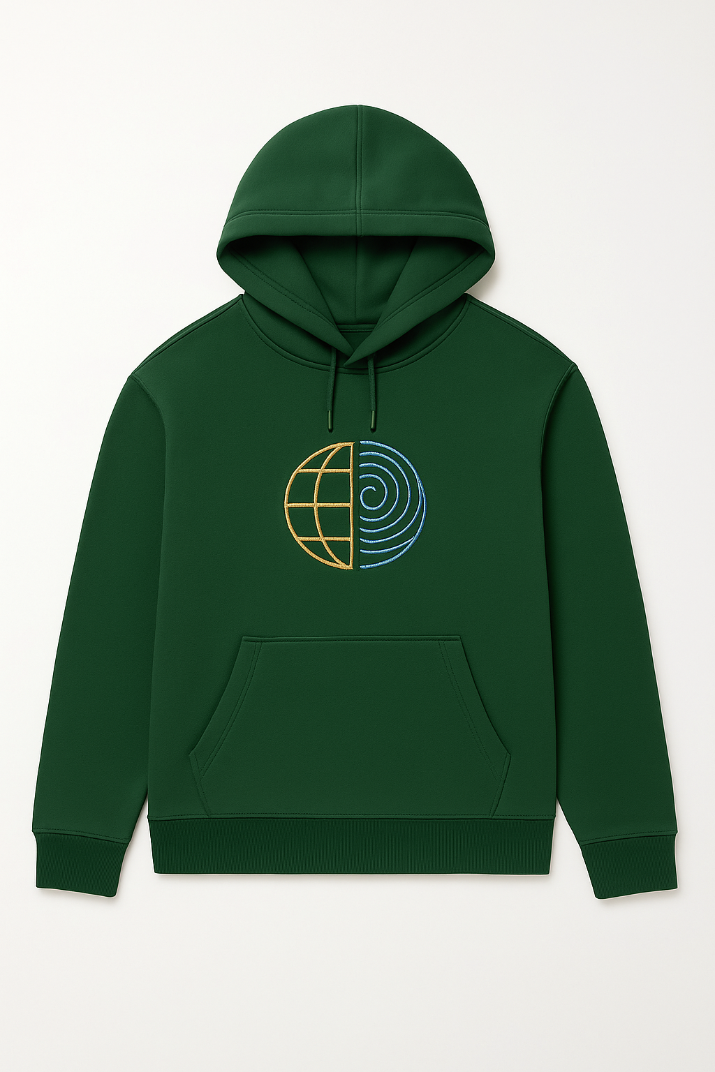 Green embroideried Hoodie