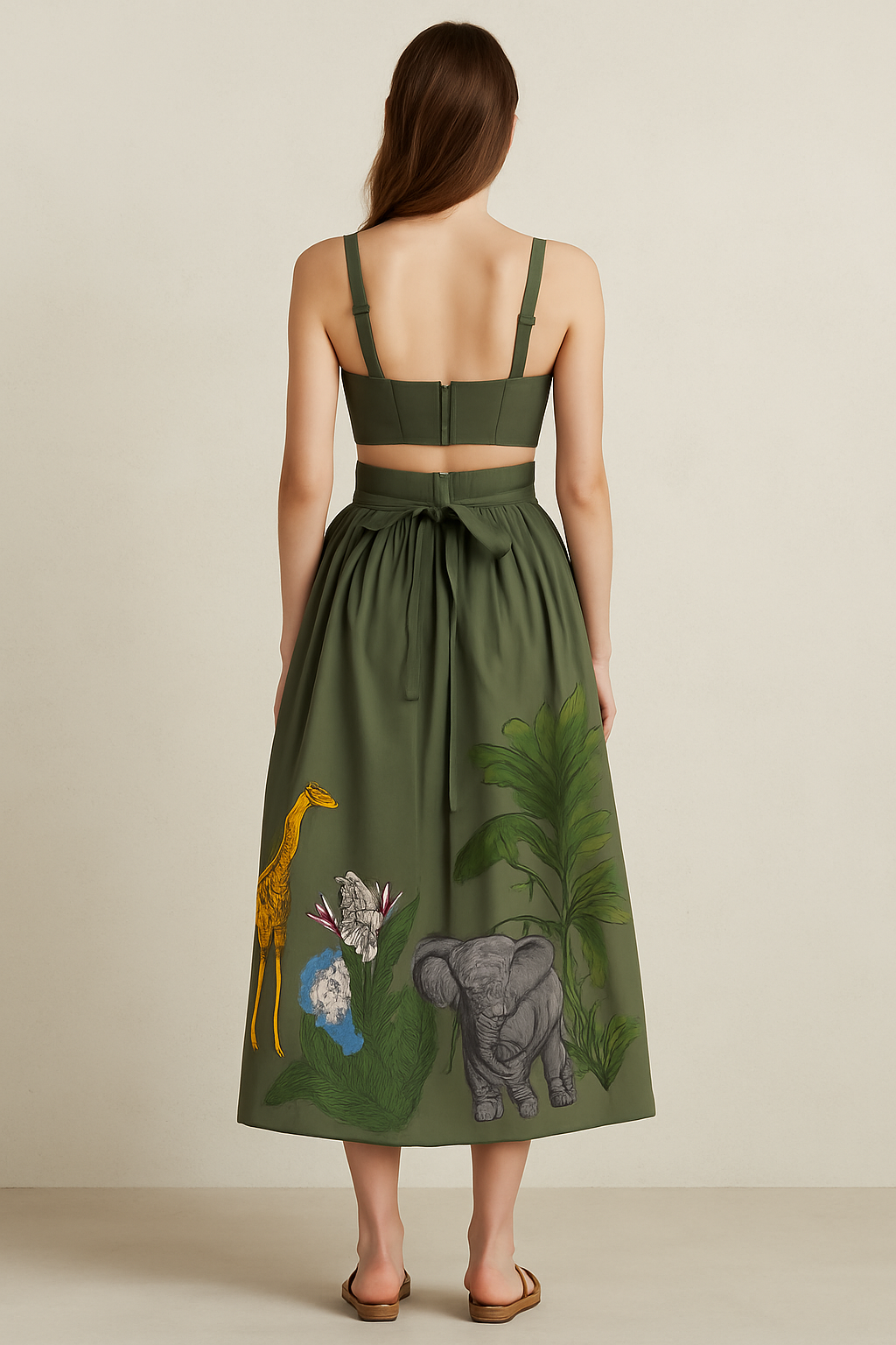 Safari Print Midi Dress