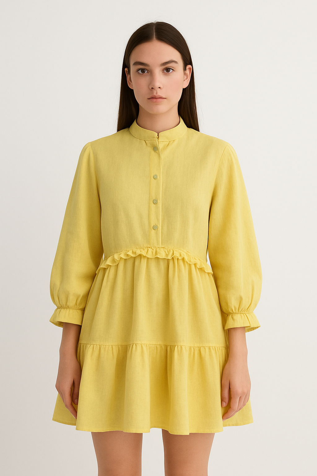 Kosu Hemp – Sunshine Yellow Hemp-Linen Tunic Dress