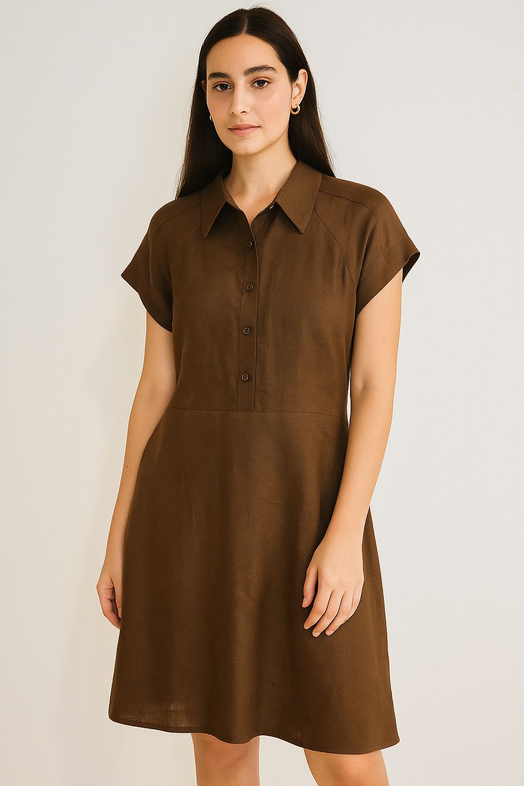 Hemp Cotton Shirt Dress – Earth Brown